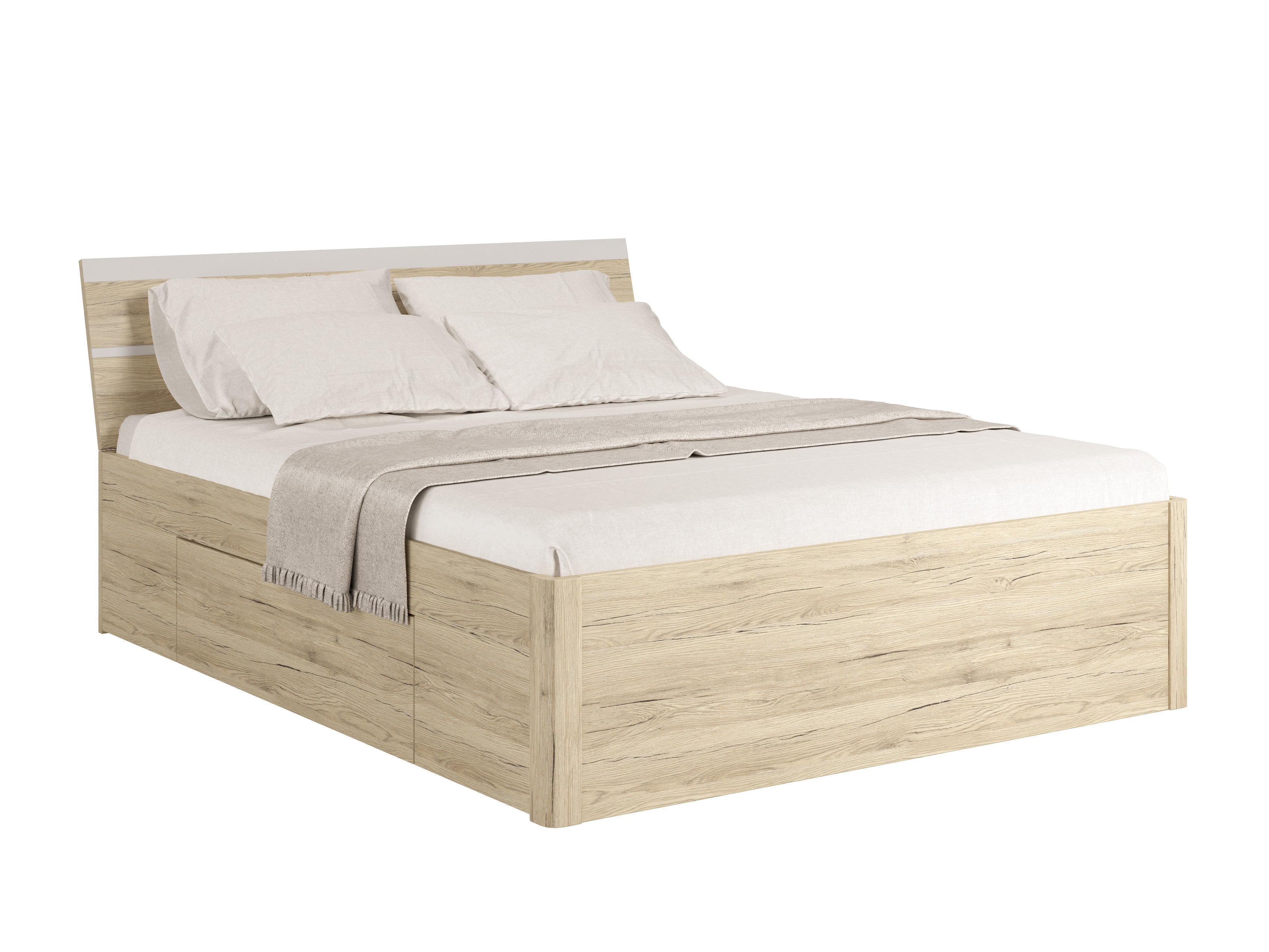Cama Melvele 103 (Roble sanremo + Blanco)