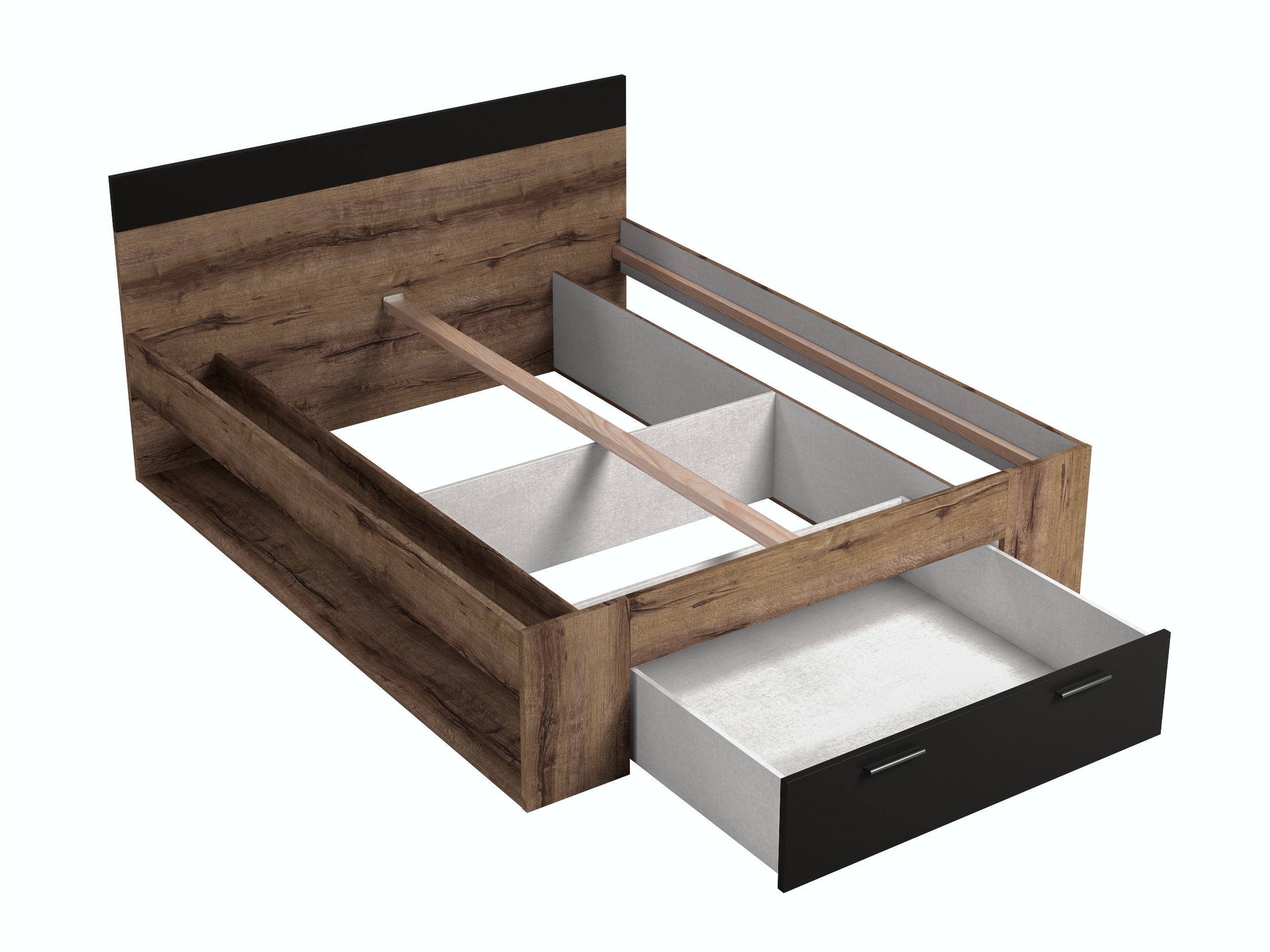 Cama Melvele 108 (Roble del Monastery + Negro)