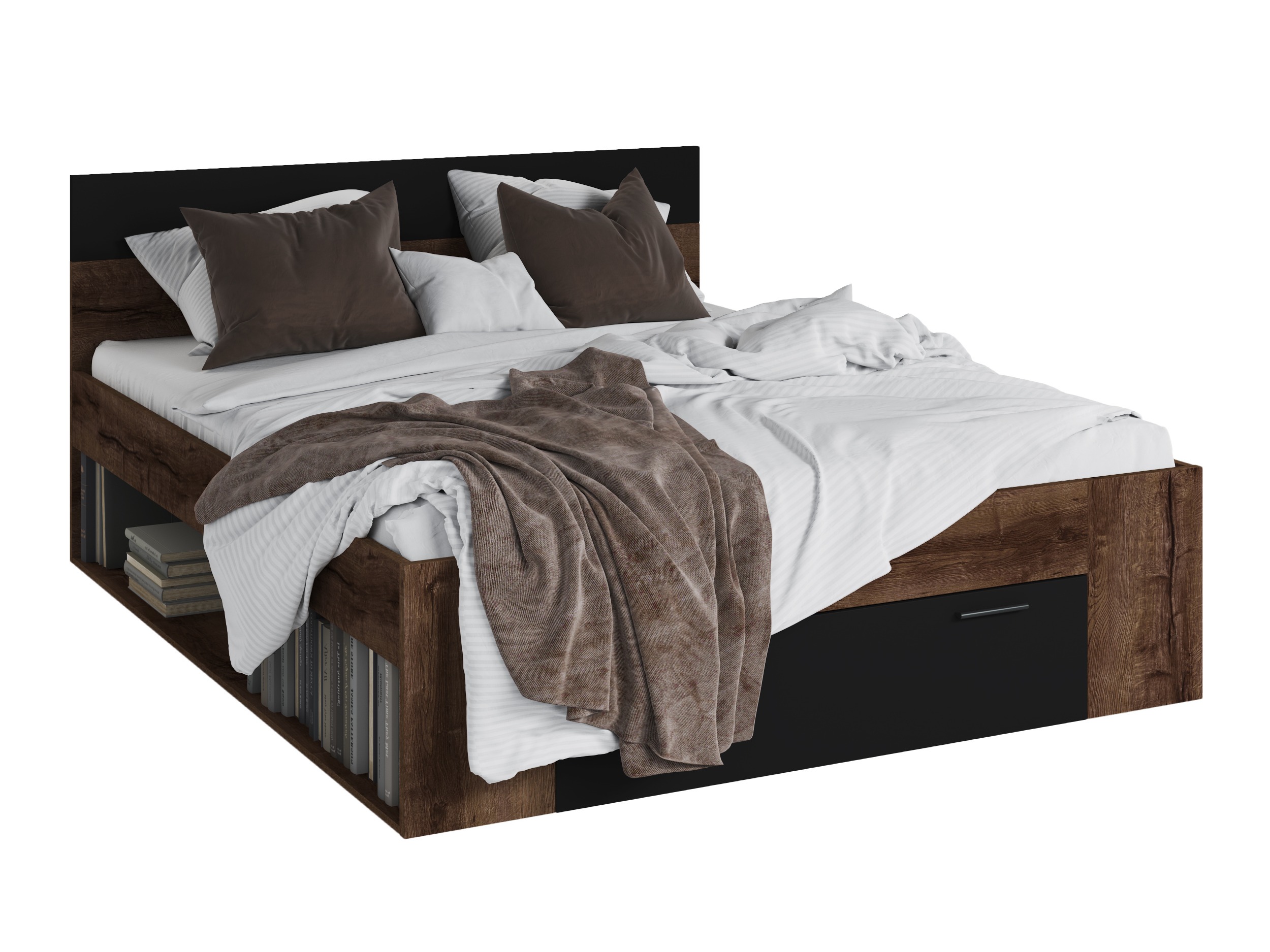 Cama Melvele 108 (Roble del Monastery + Negro)