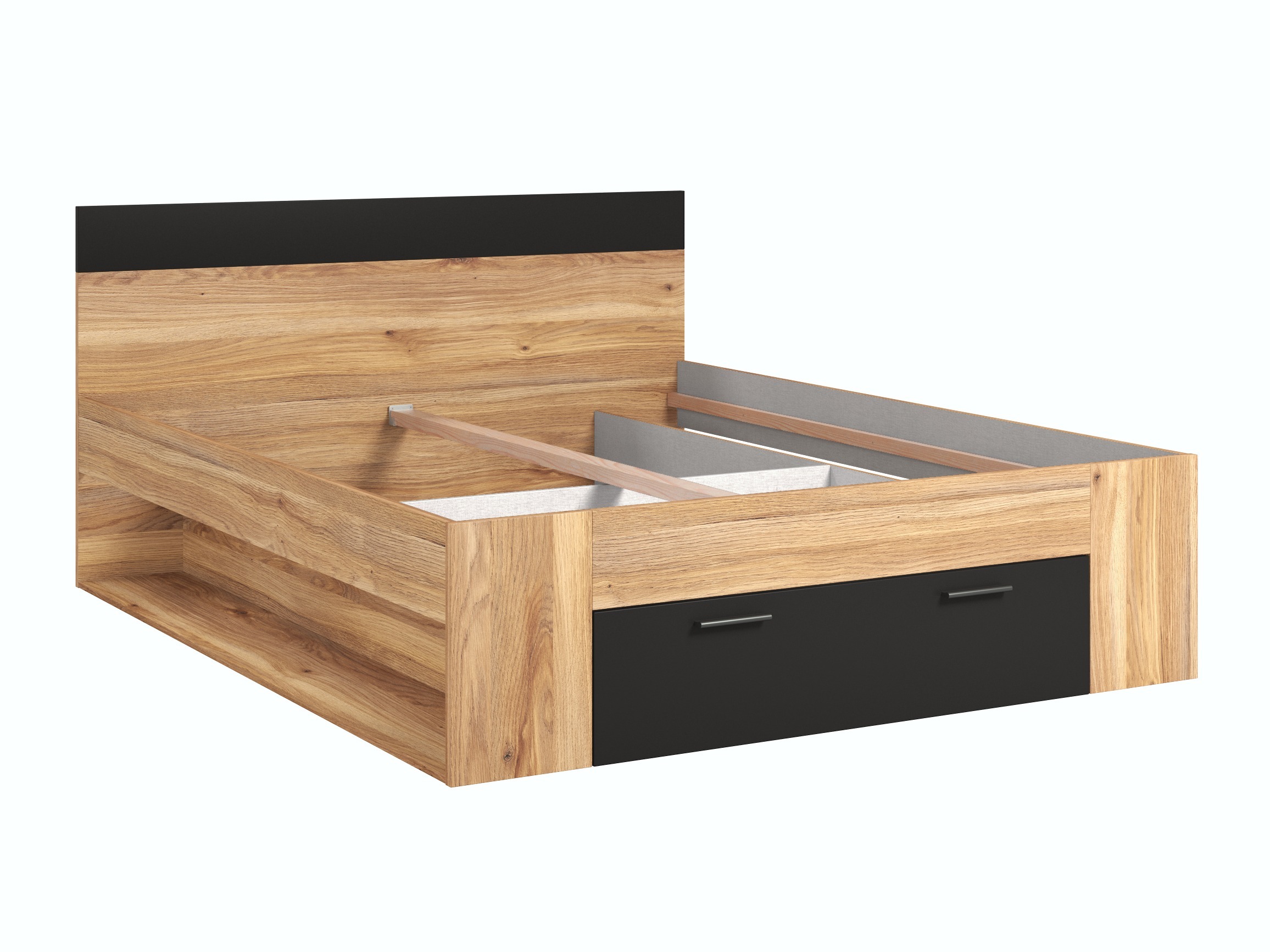 Cama Melvele 108 (Roble + Negro)