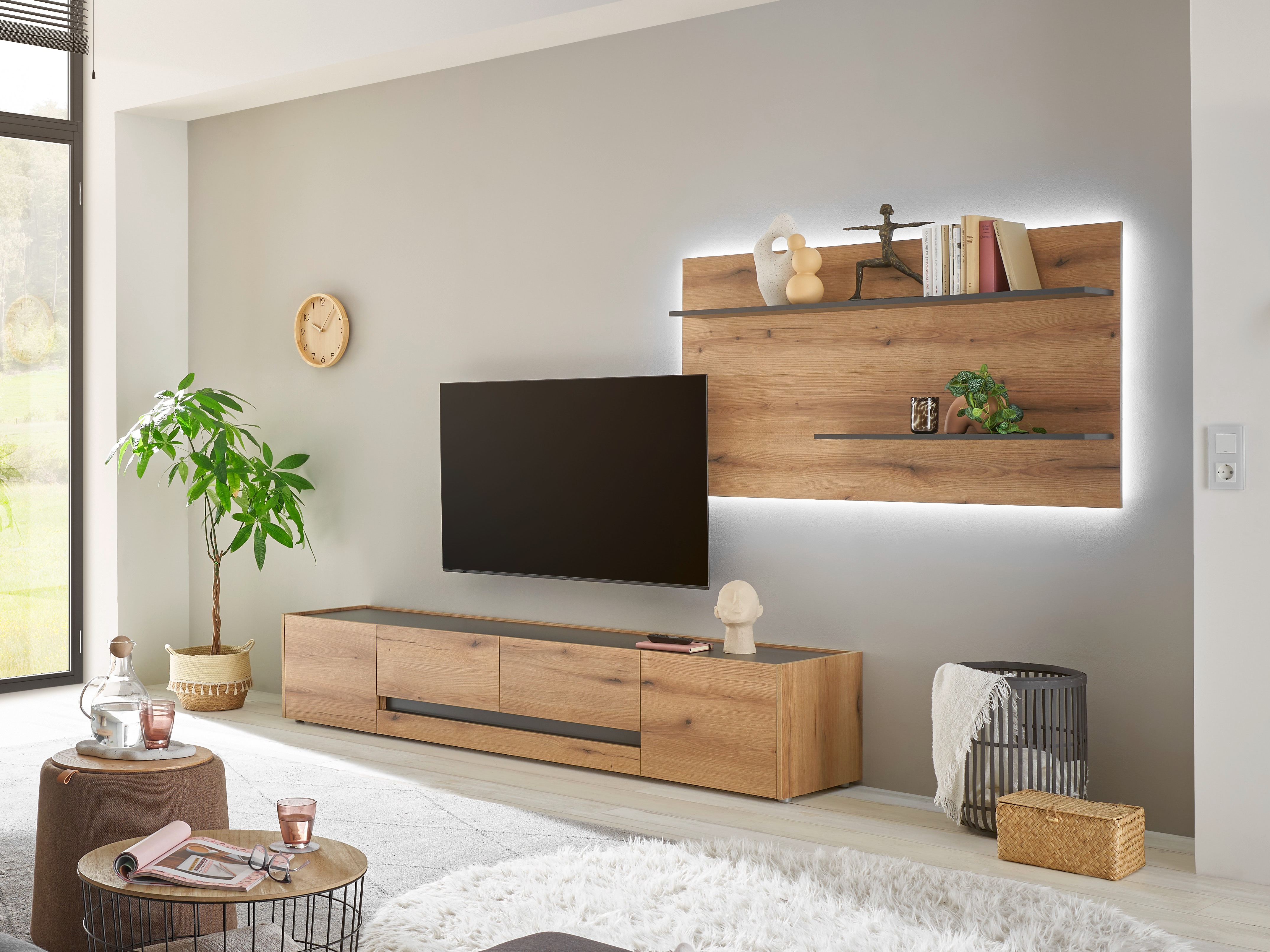 Conjunto de salón Elbsori 124 (Roble + Antracita)