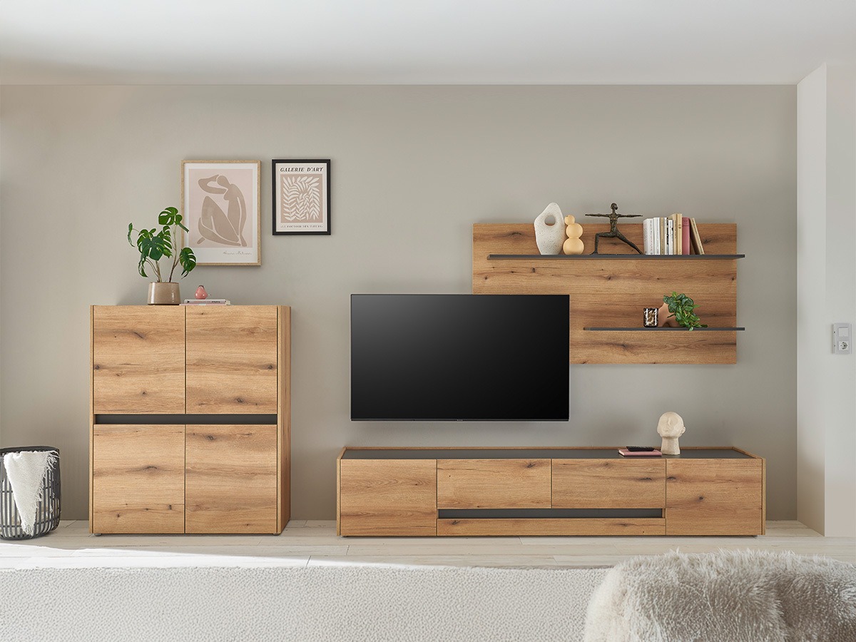 Conjunto de salón Elbsori 127 (Roble + Antracita)