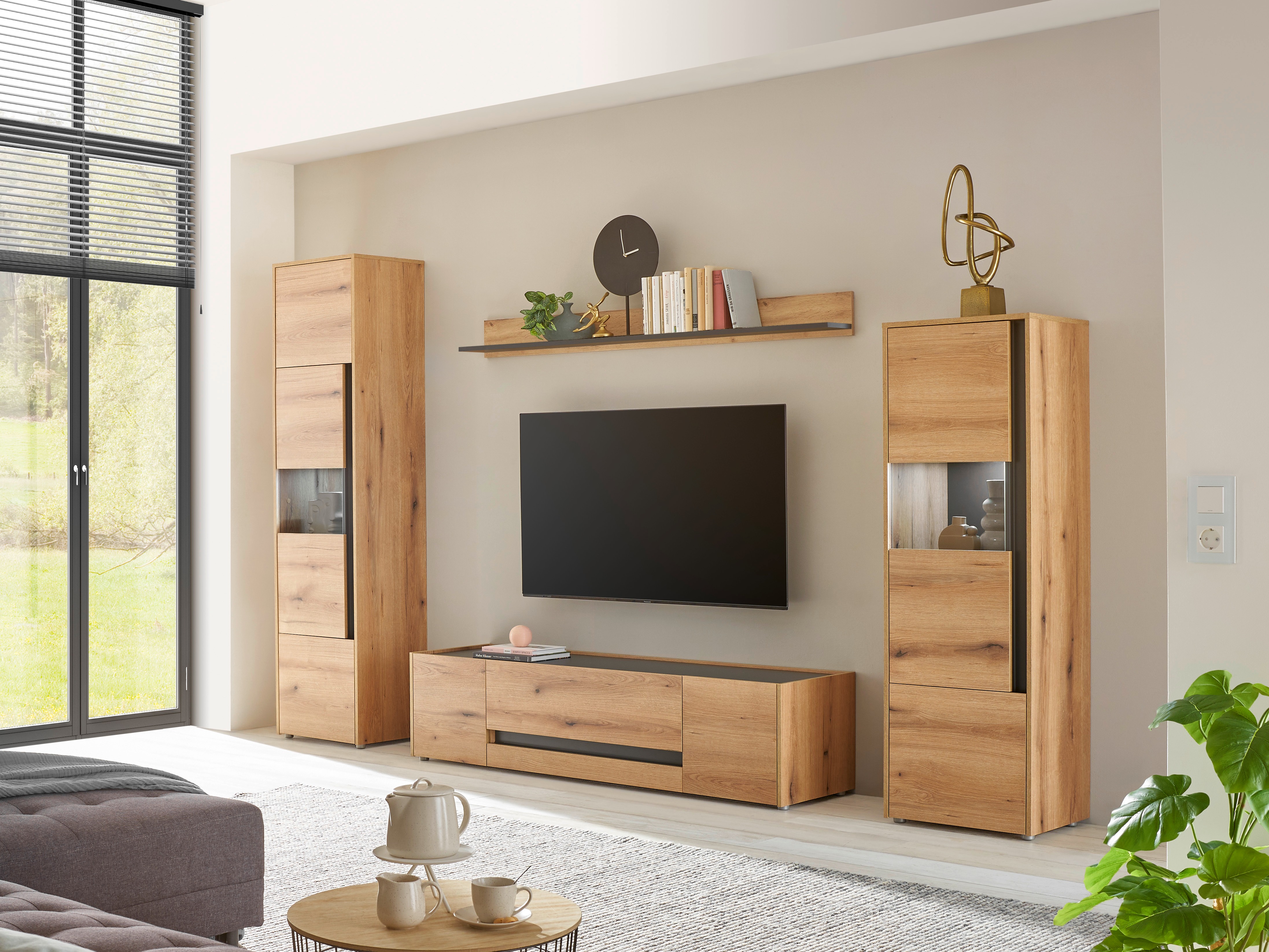 Conjunto de salón Elbsori 130 (Roble + Antracita)