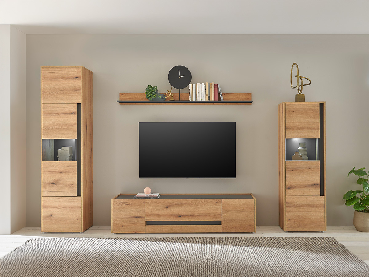 Conjunto de salón Elbsori 130 (Roble + Antracita)