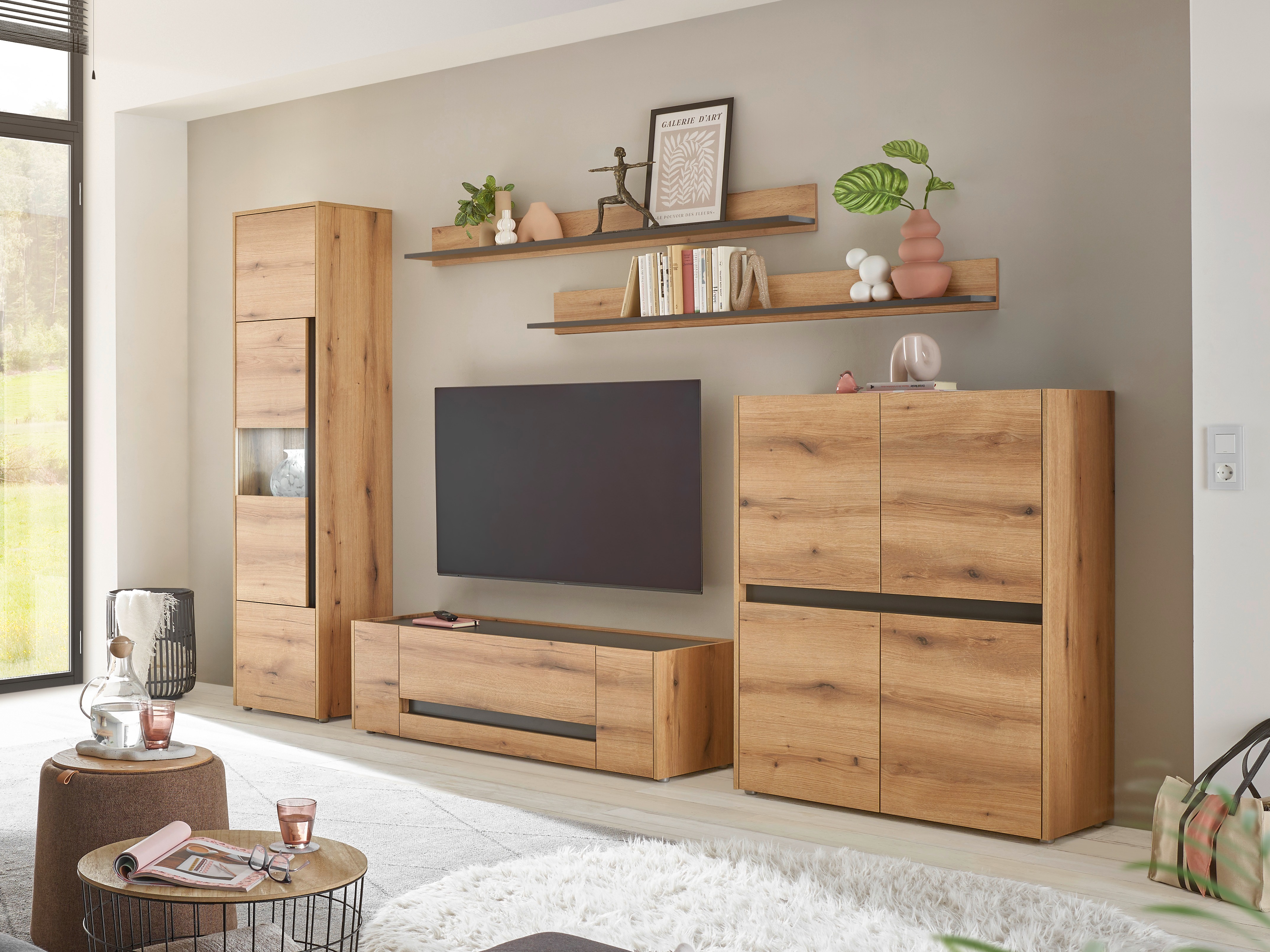 Conjunto de salón Elbsori 131 (Roble + Antracita)