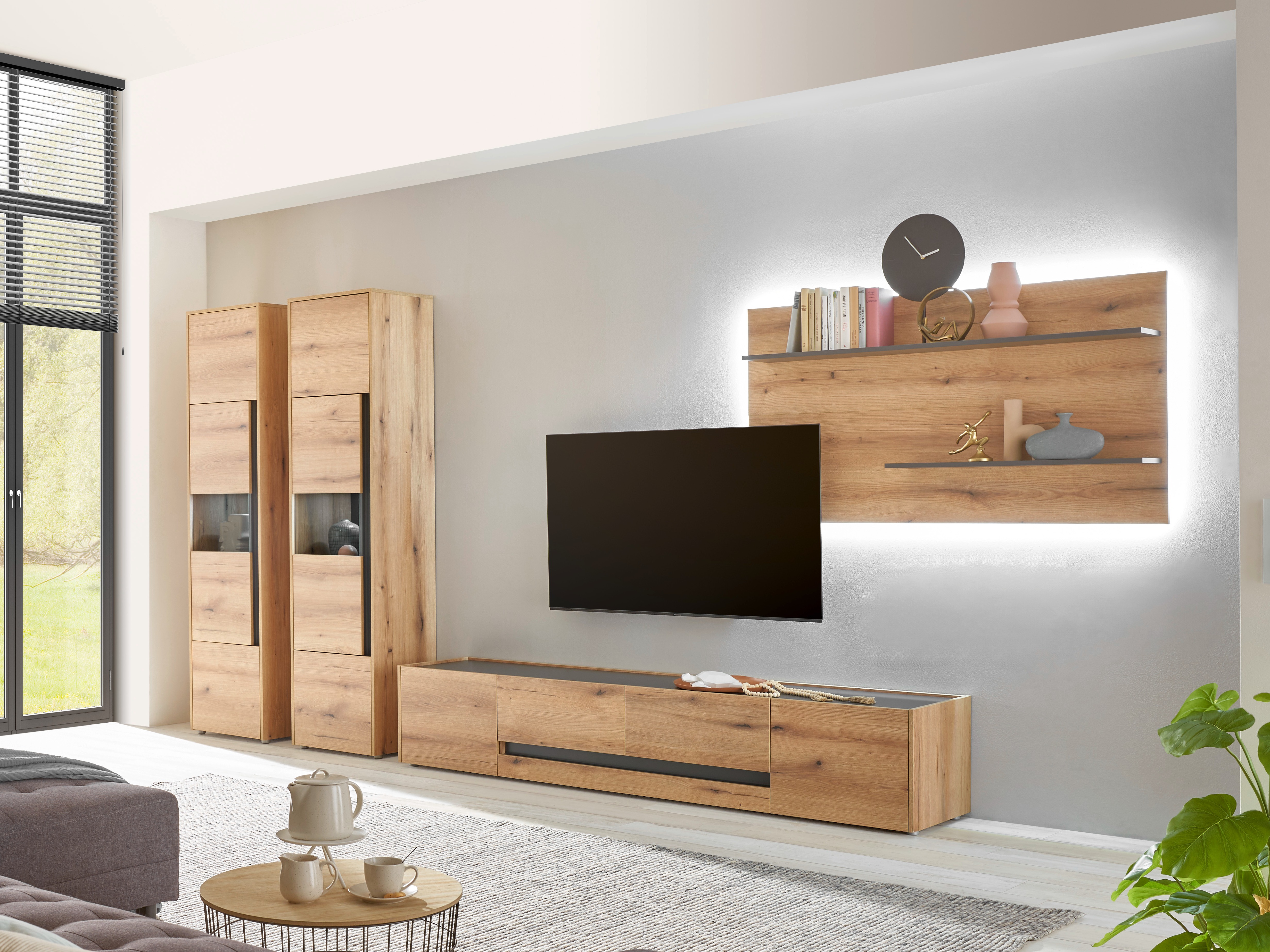 Conjunto de salón Elbsori 132 (Roble + Antracita)