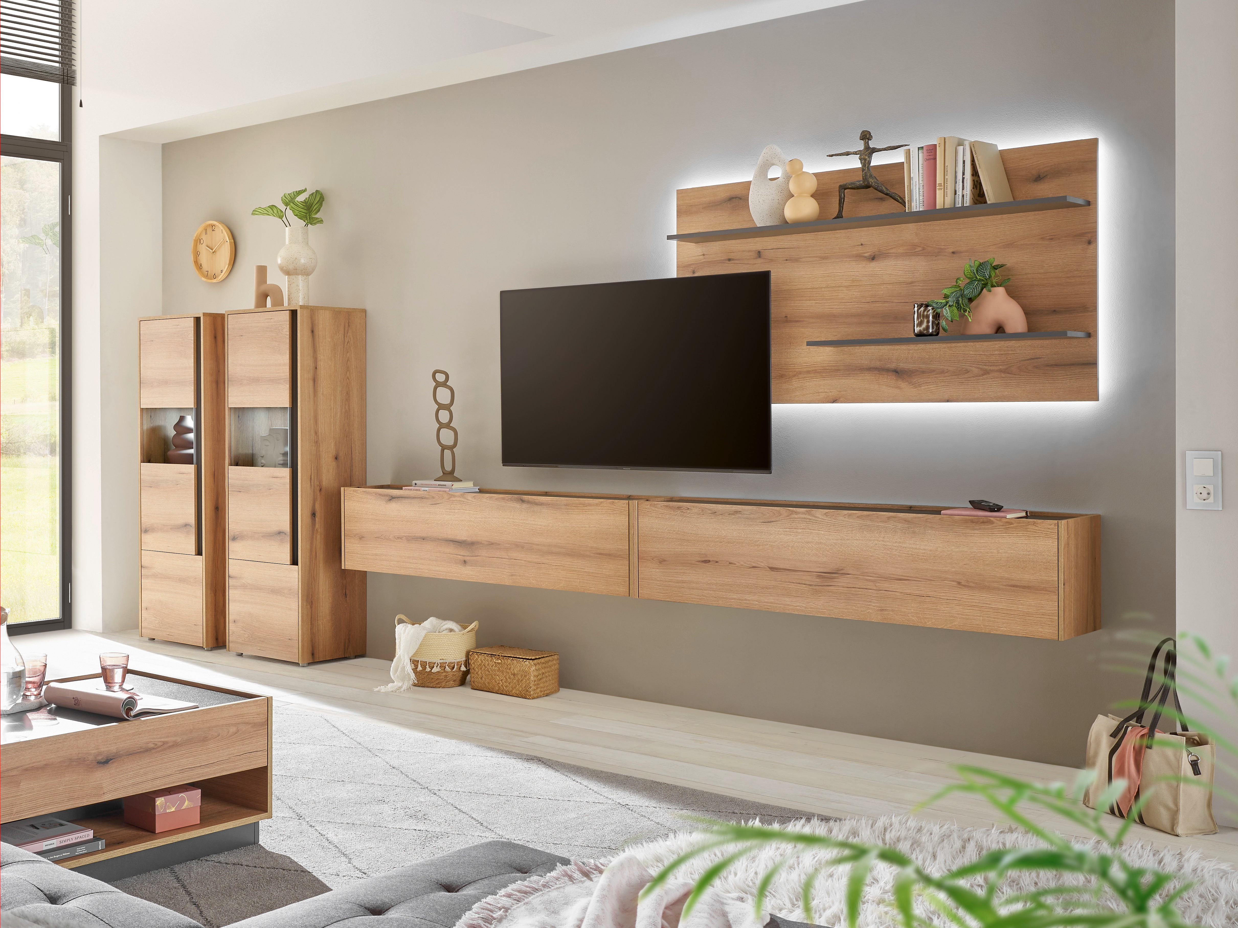 Conjunto de salón Elbsori 135 (Roble + Antracita)