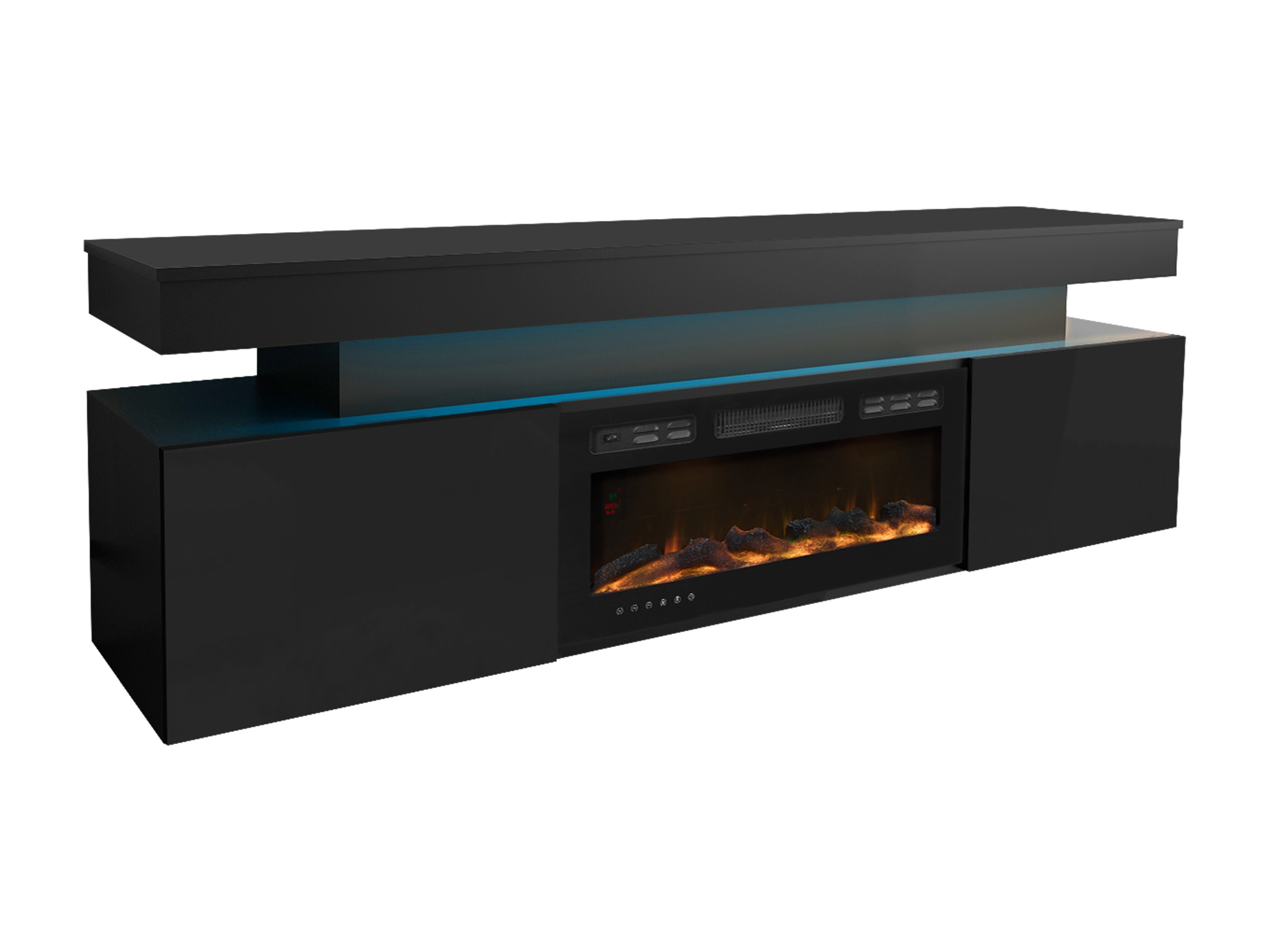 Mueble TV Monfero 104 (Negro + Negro brillante)