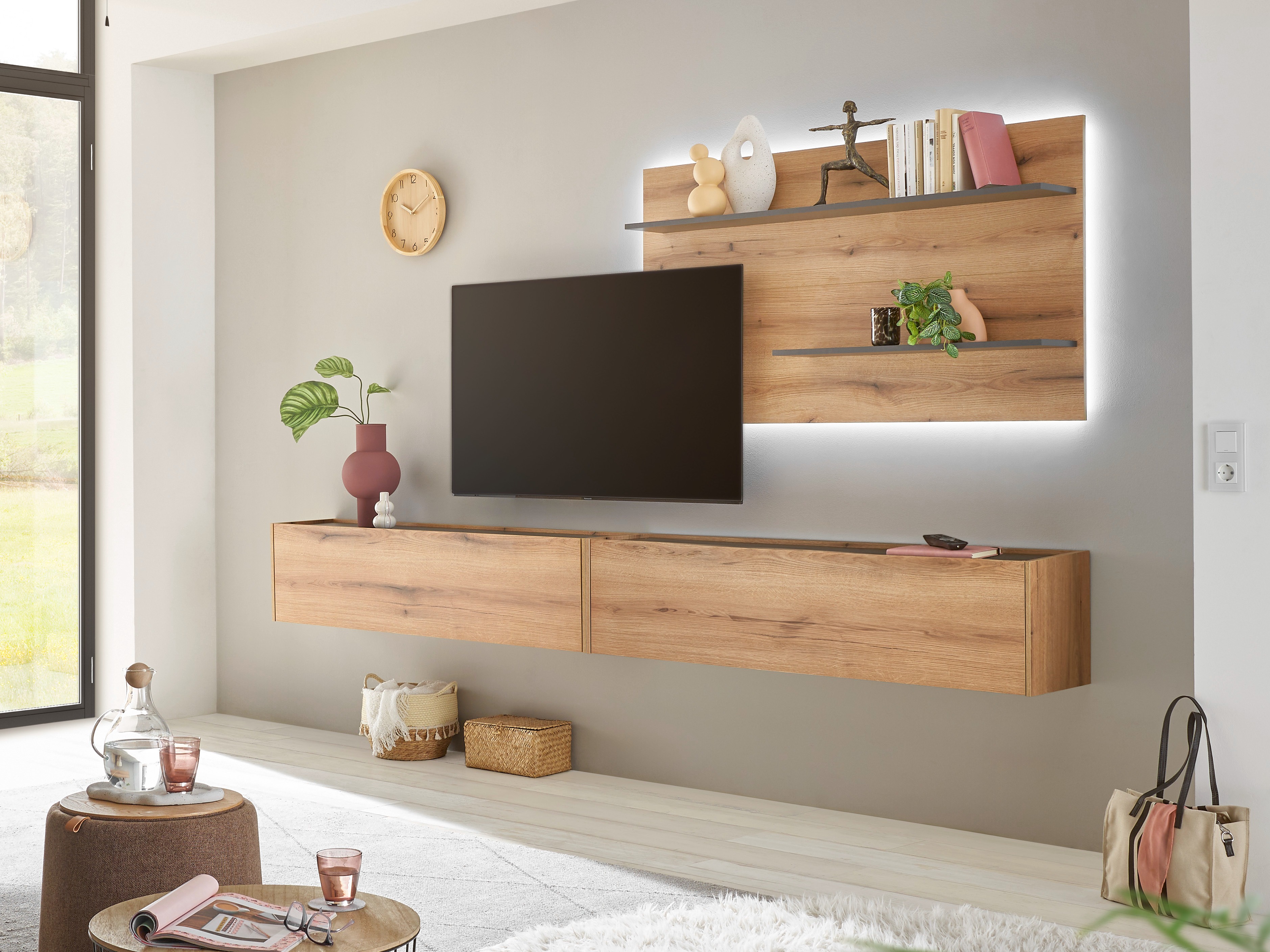 Conjunto de salón Elbsori 120 (Roble + Cachemira)