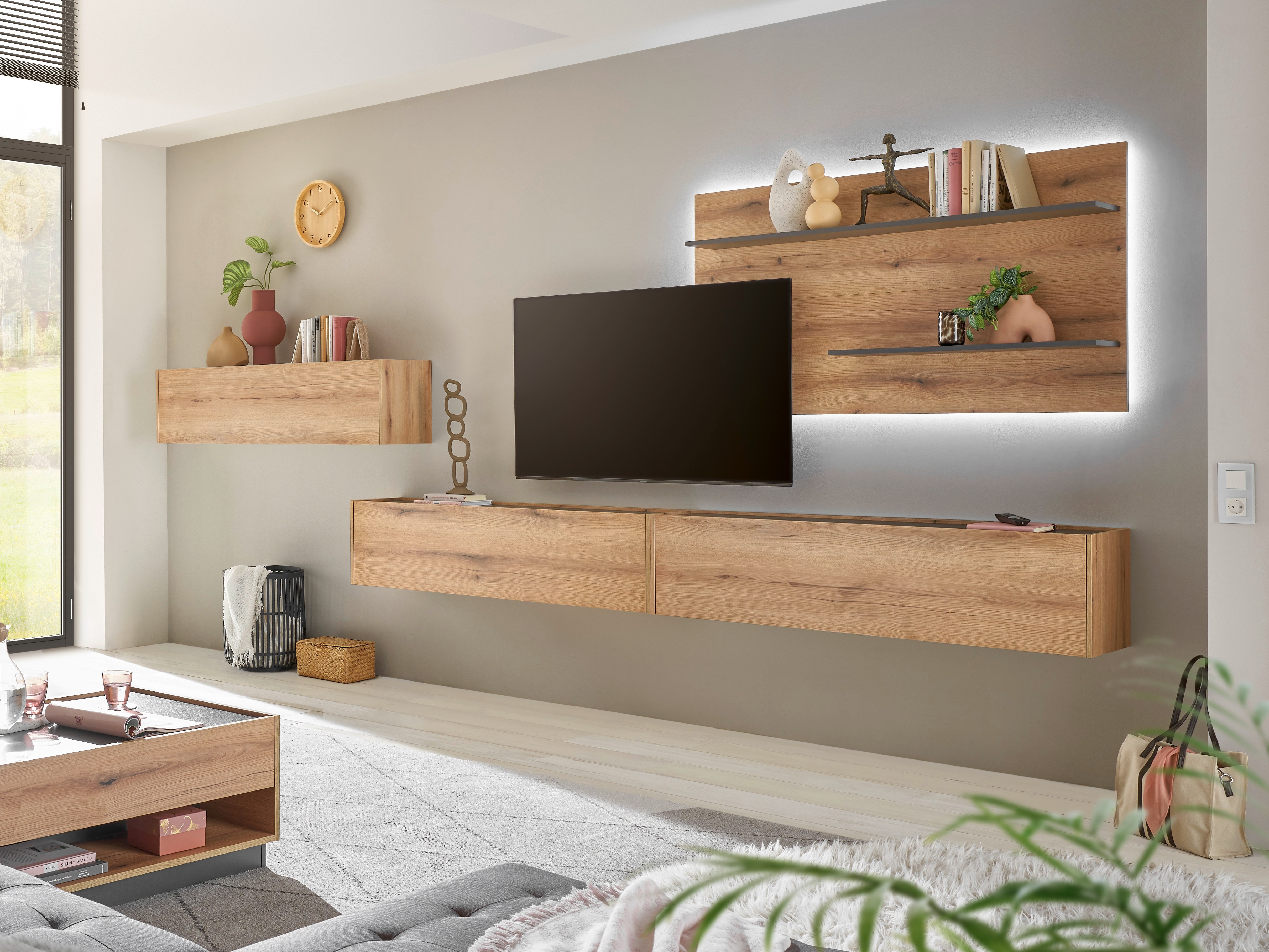 Conjunto de salón Elbsori 121 (Roble + Antracita)