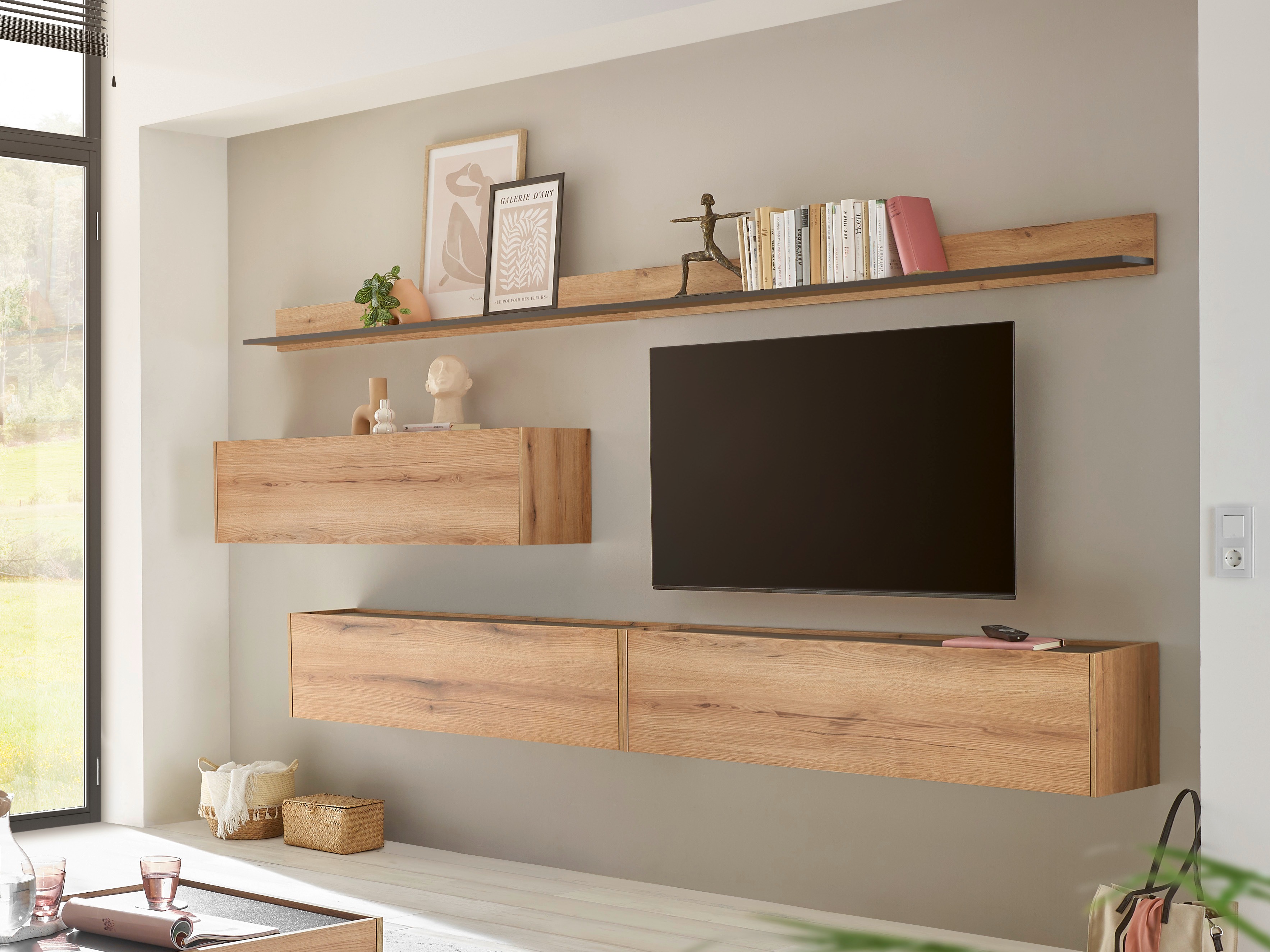 Conjunto de salón Elbsori 142 (Roble + Antracita)