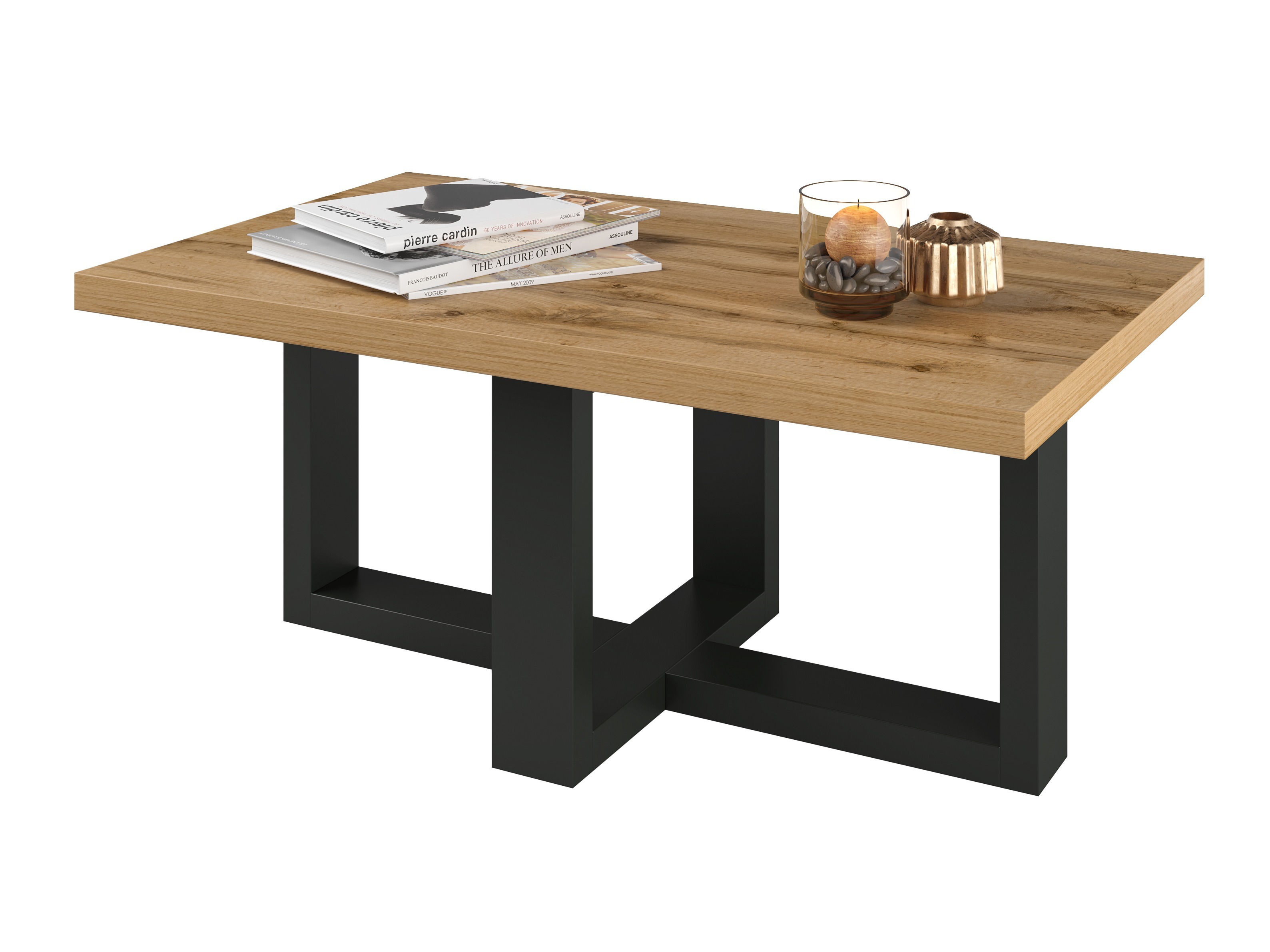 Mesa de centro Austin 317 (Negro + Roble wotan)