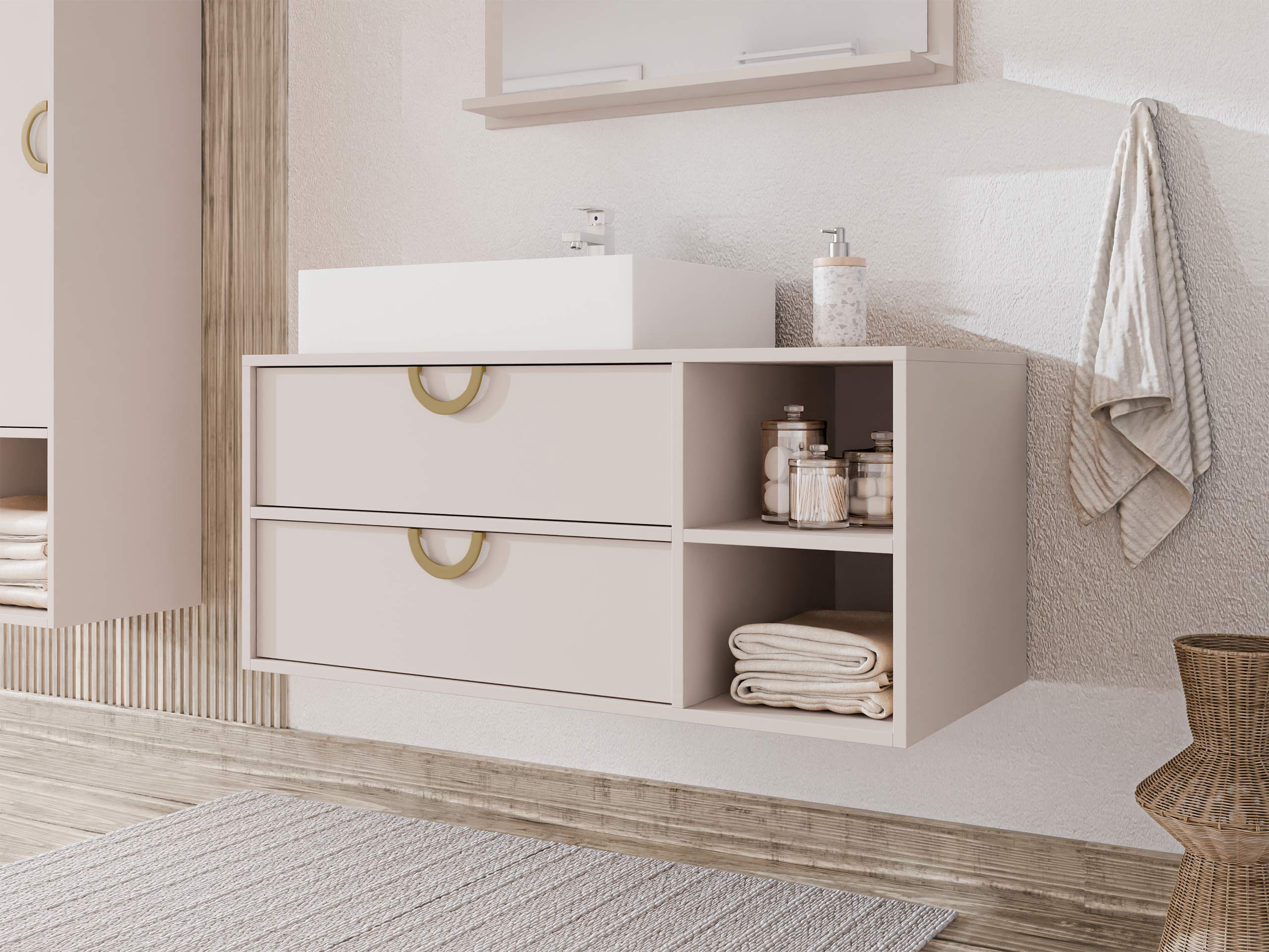 Armario de baño colgante para lavabo Sodalis (Cachemira)