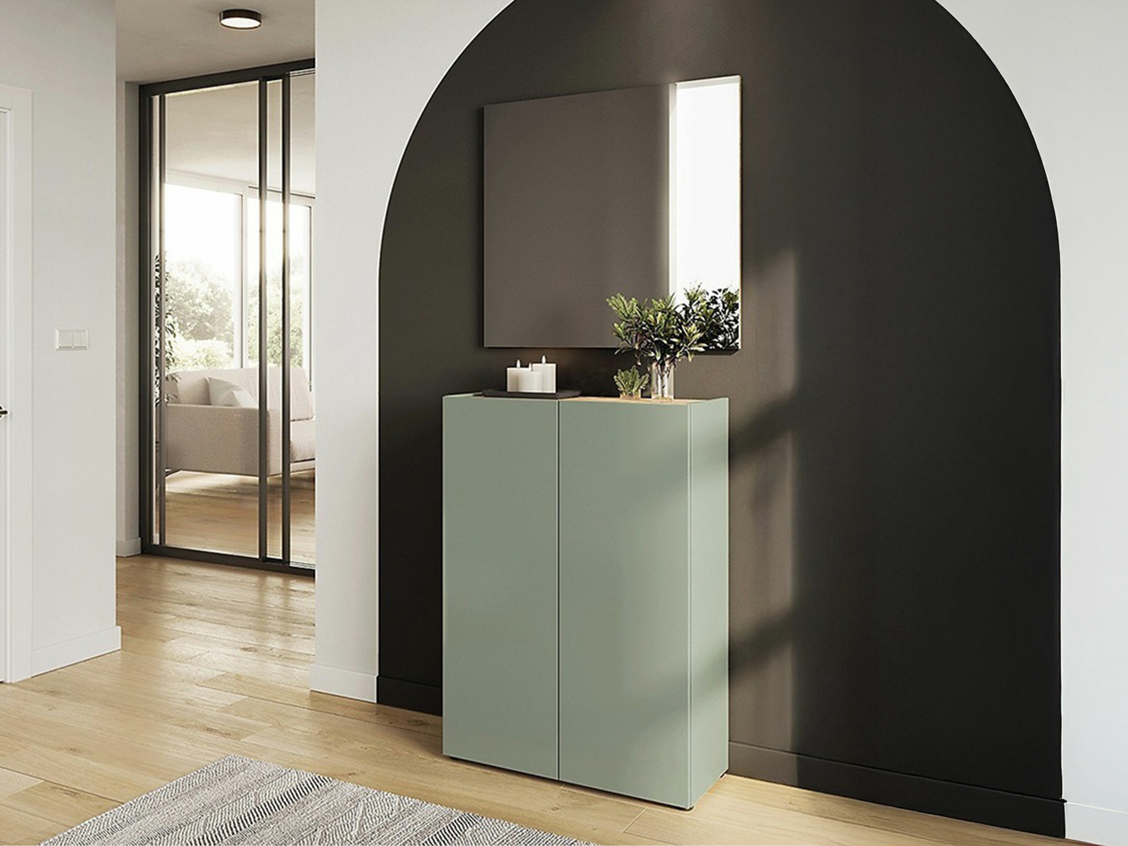 Conjunto para recibidor Lircamu 103 (Verde polvoriento)