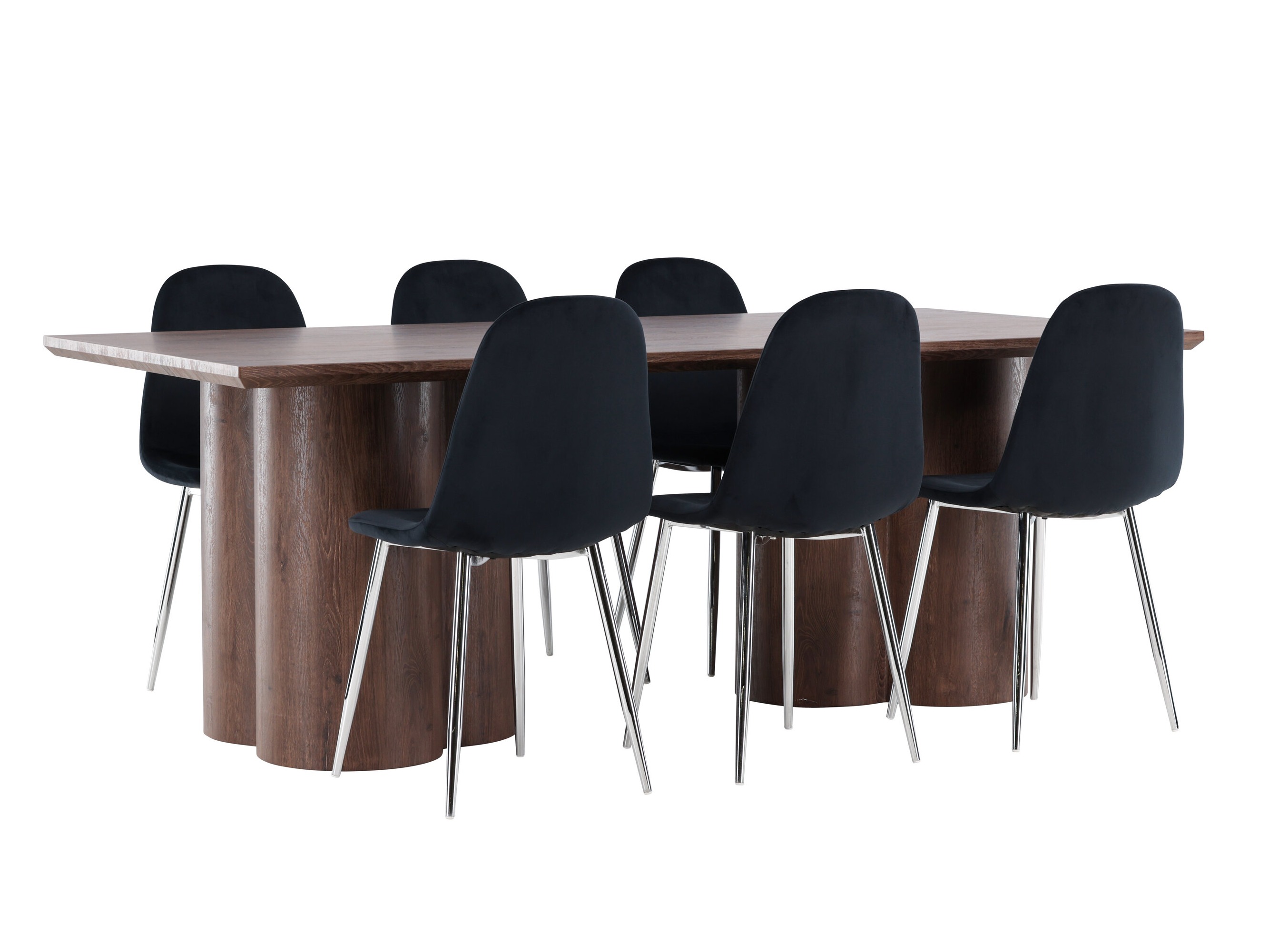 Conjunto de comedor Dallas 4959 (Negro + Plata)