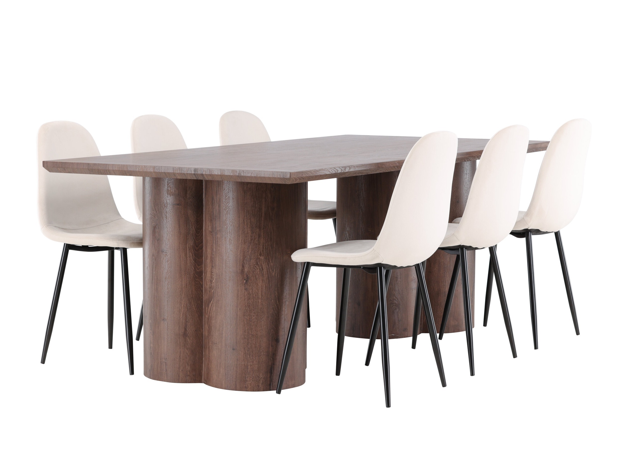 Conjunto de mesas y sillas para comedor Dallas 4959 (Beige + Negro)