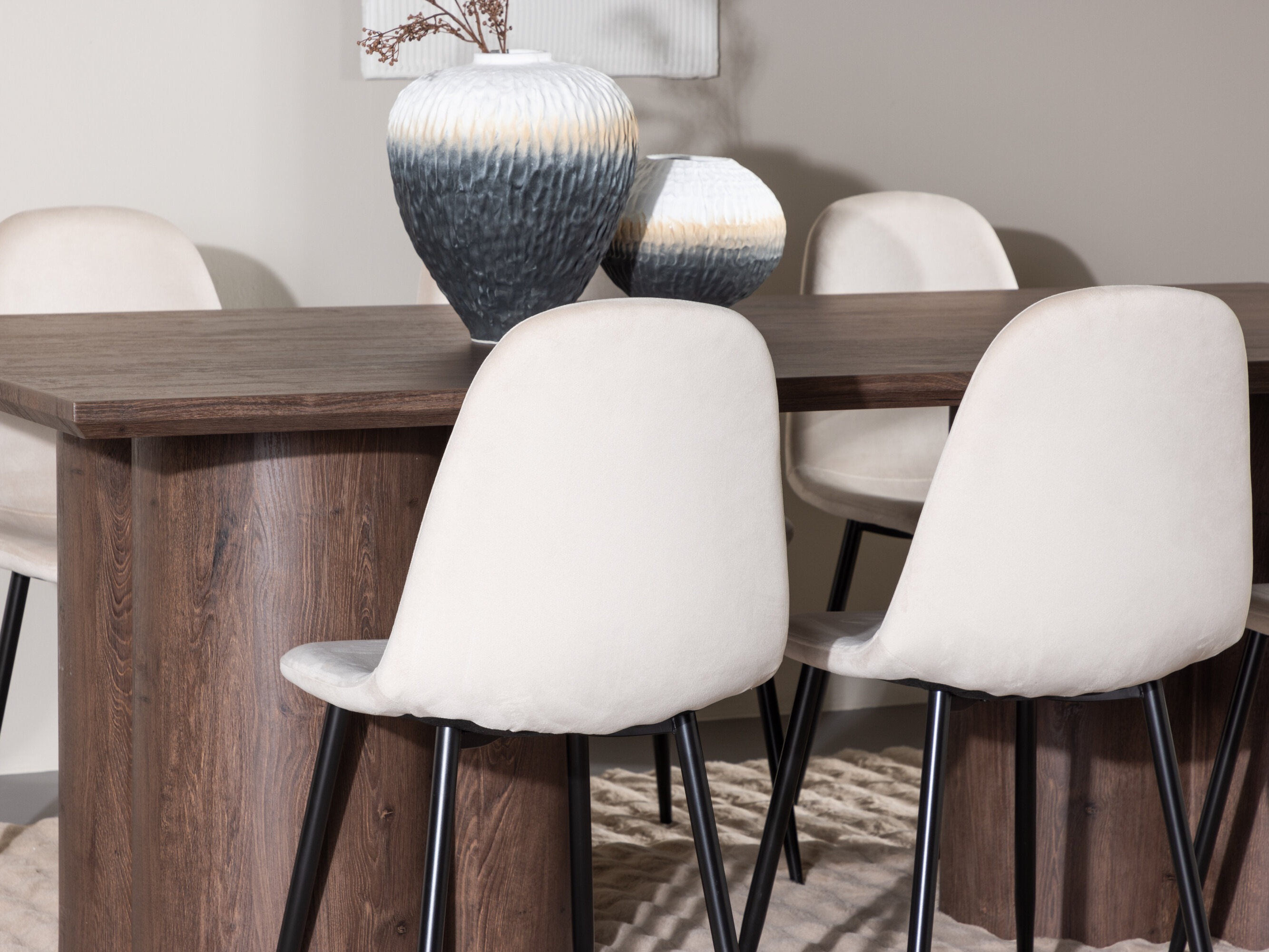 Conjunto de mesas y sillas para comedor Dallas 4959 (Beige + Negro)