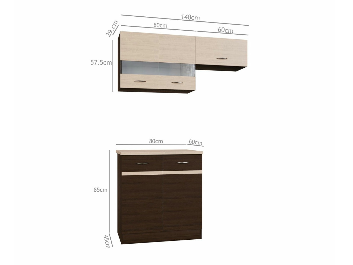 Conjunto de cocina modular Eli Dark 116