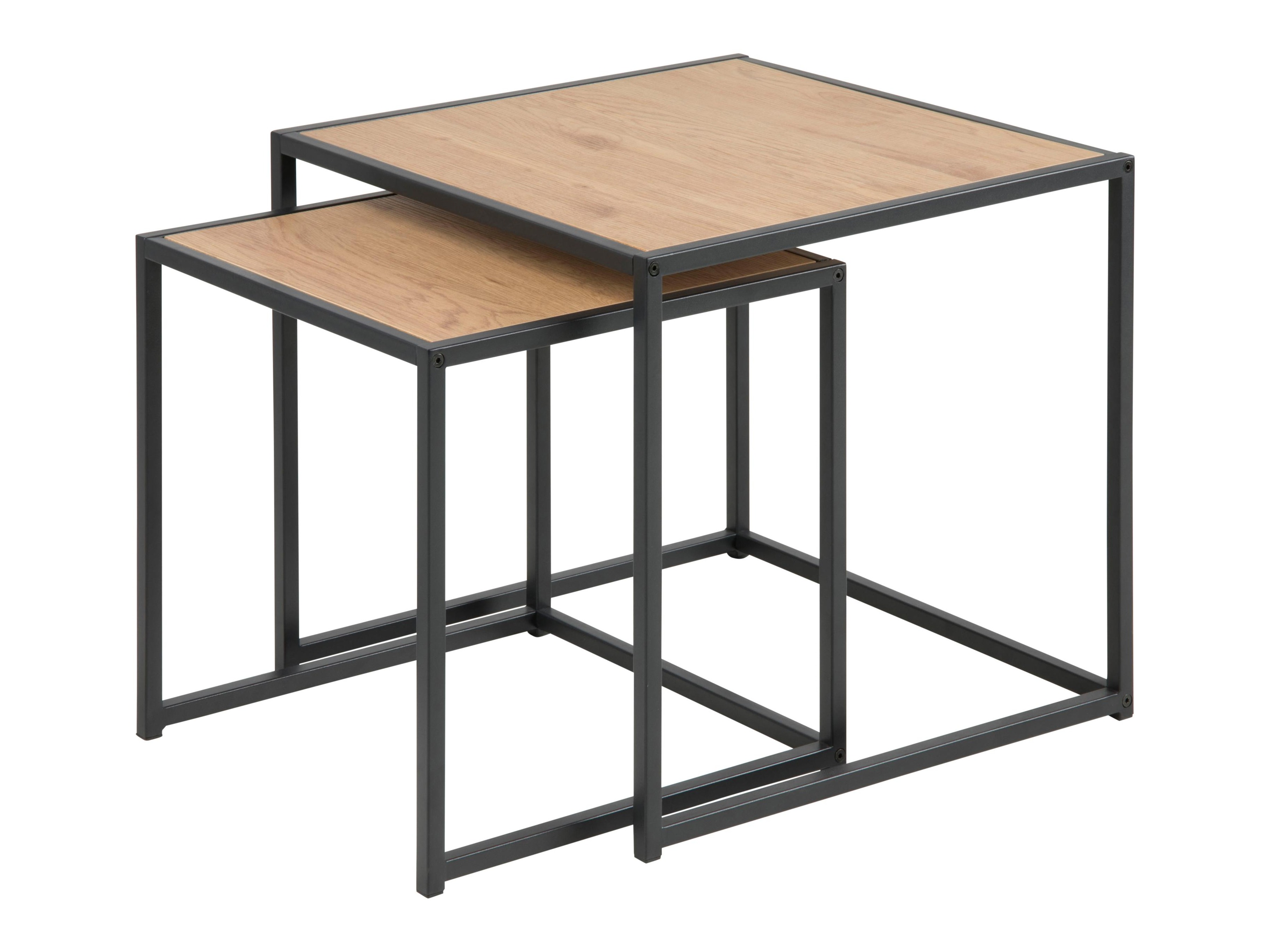 Conjunto de mesas auxiliares Norsica 461 (Roble salvaje + Negro)
