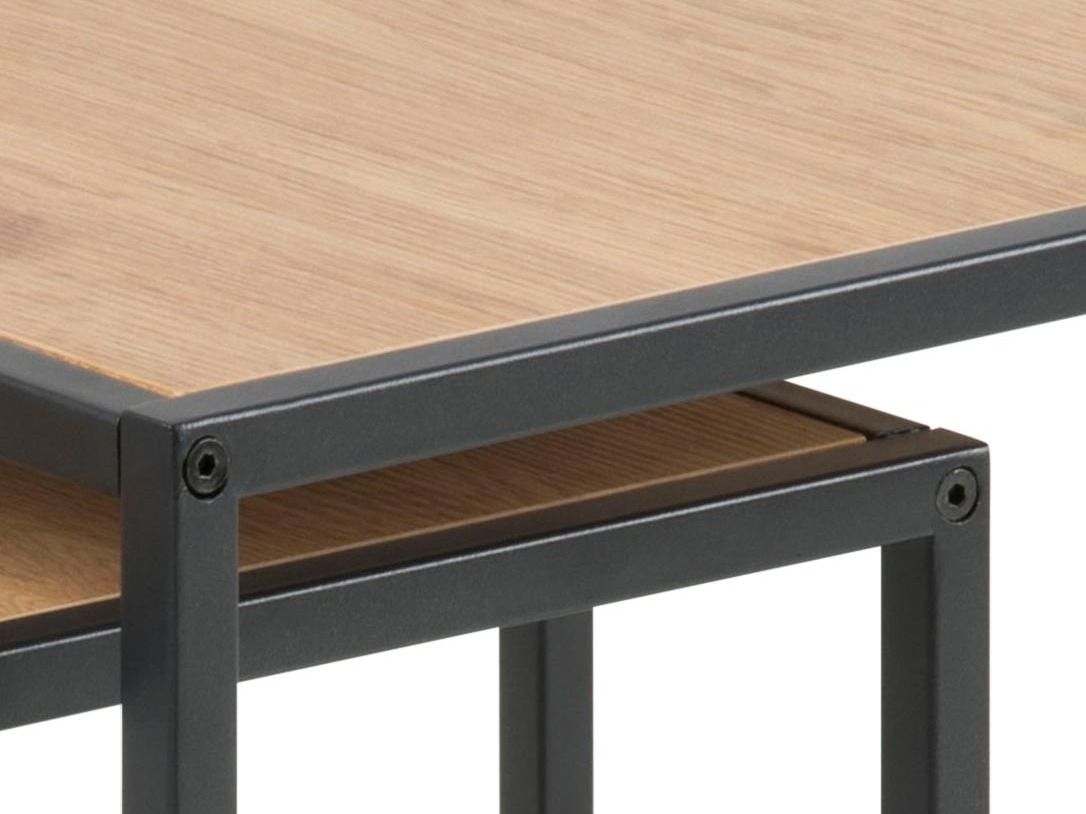 Conjunto de mesas auxiliares Norsica 461 (Roble salvaje + Negro)