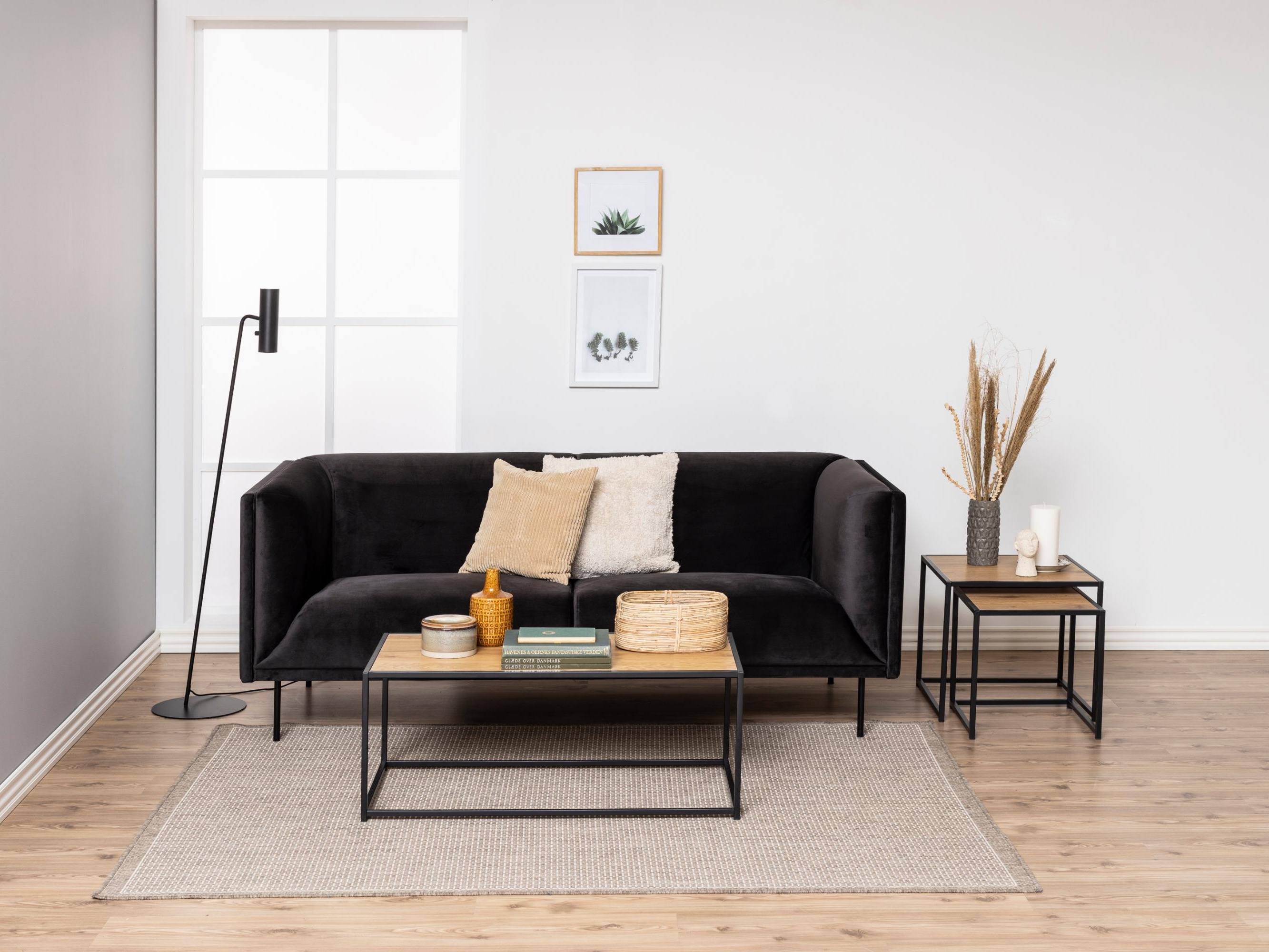 Conjunto de mesas auxiliares Norsica 461 (Roble salvaje + Negro)