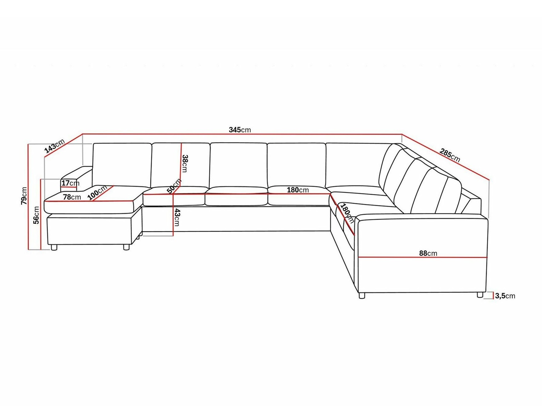 Sofá rinconero Scandinavian Choice Remavio 125 (Dortmund 1115)