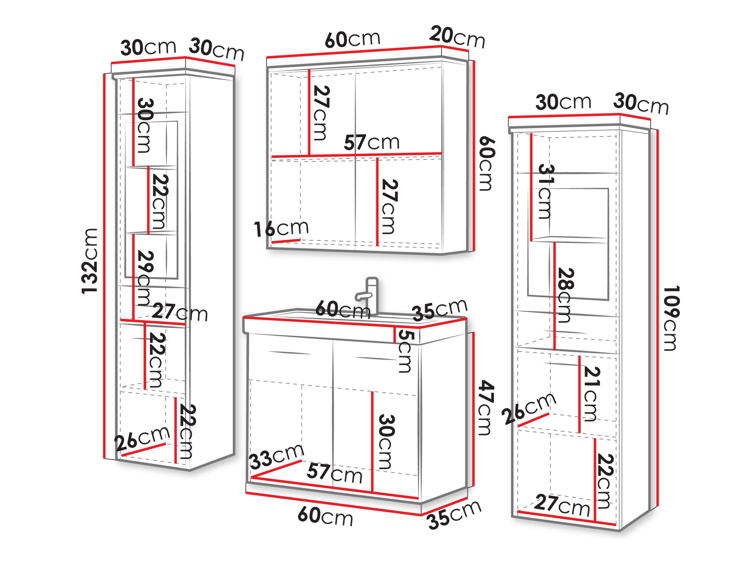 Conjunto de mueble de baño Sarasota 140 (Verde polvoriento)