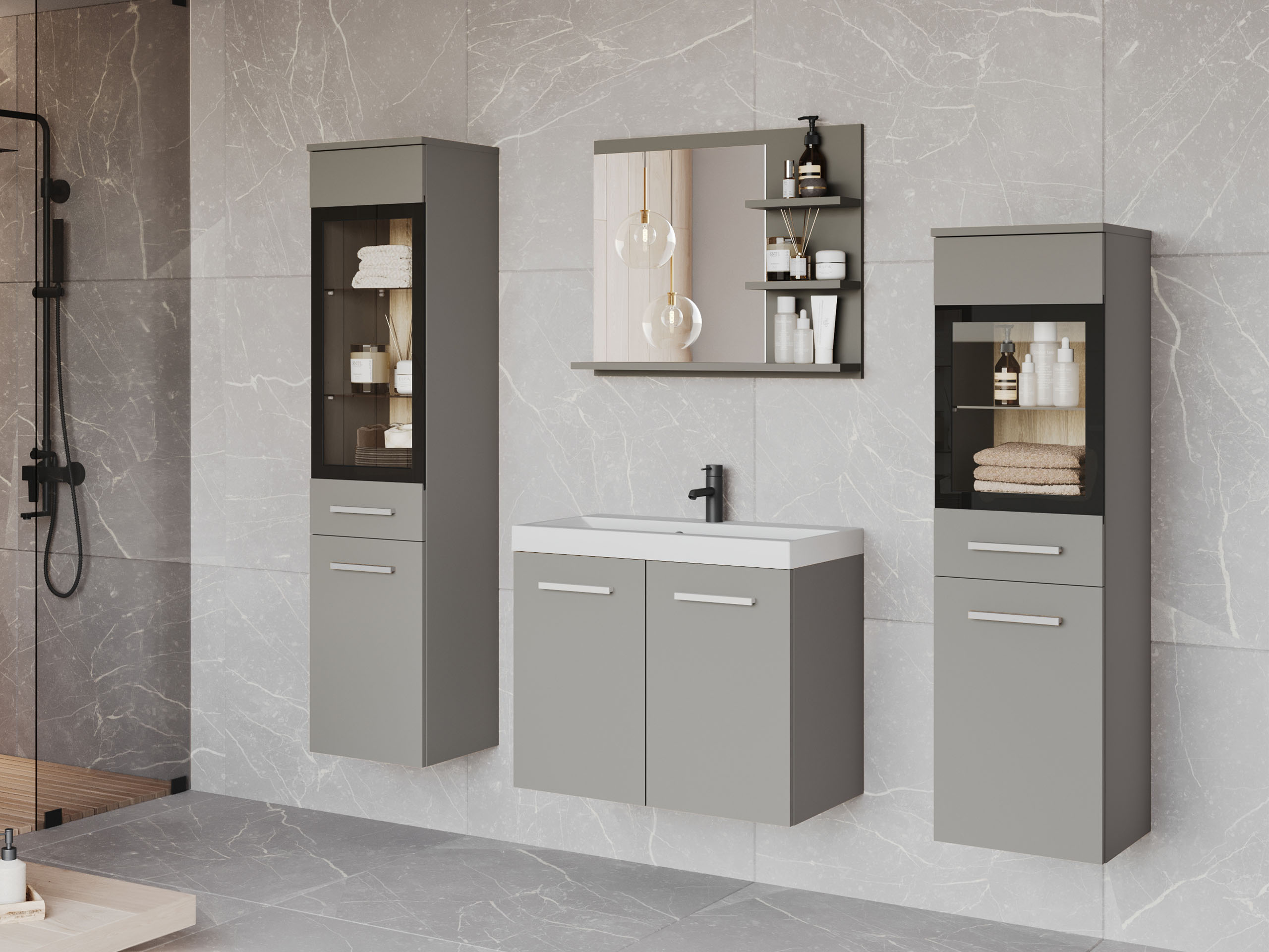Conjunto de mueble de baño Sarasota 141 (Gris)
