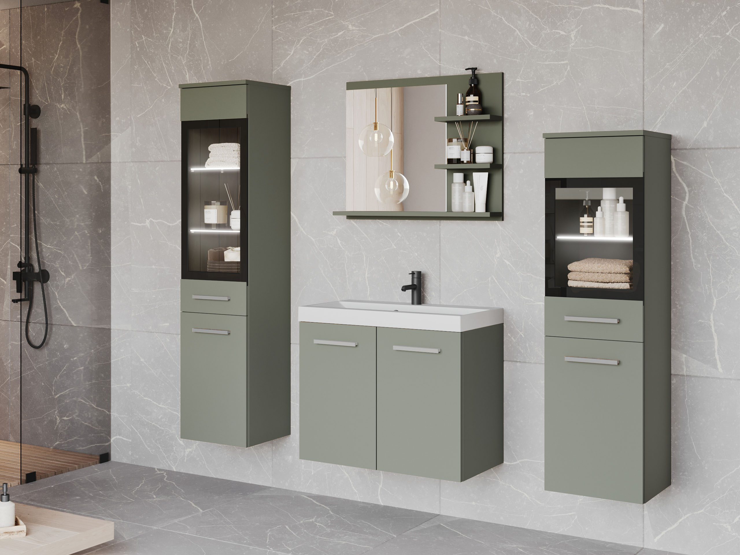 Conjunto de mueble de baño Sarasota 141 (Verde polvoriento)