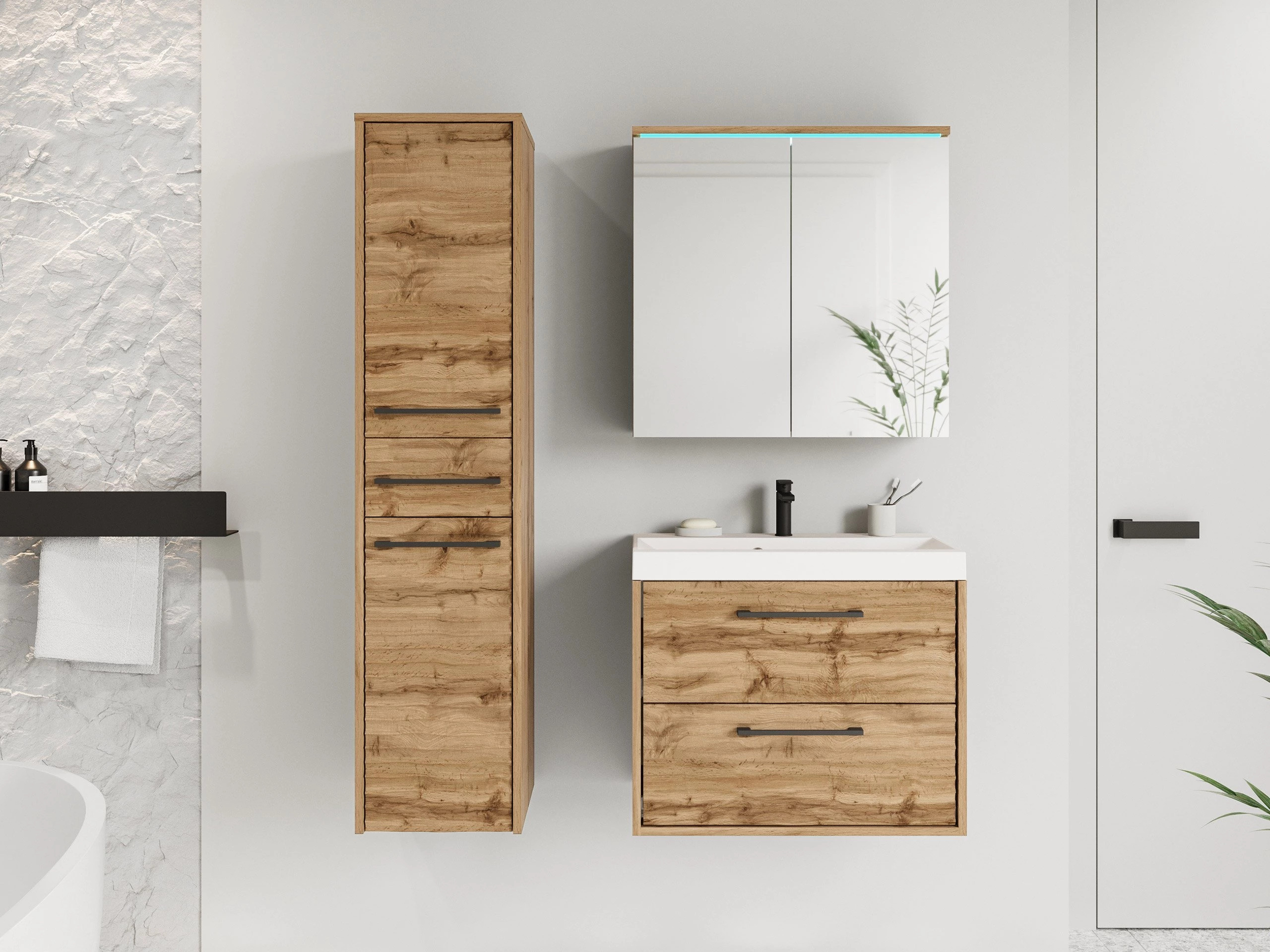 Conjunto de mueble de baño Sarasota 173 (Roble wotan)