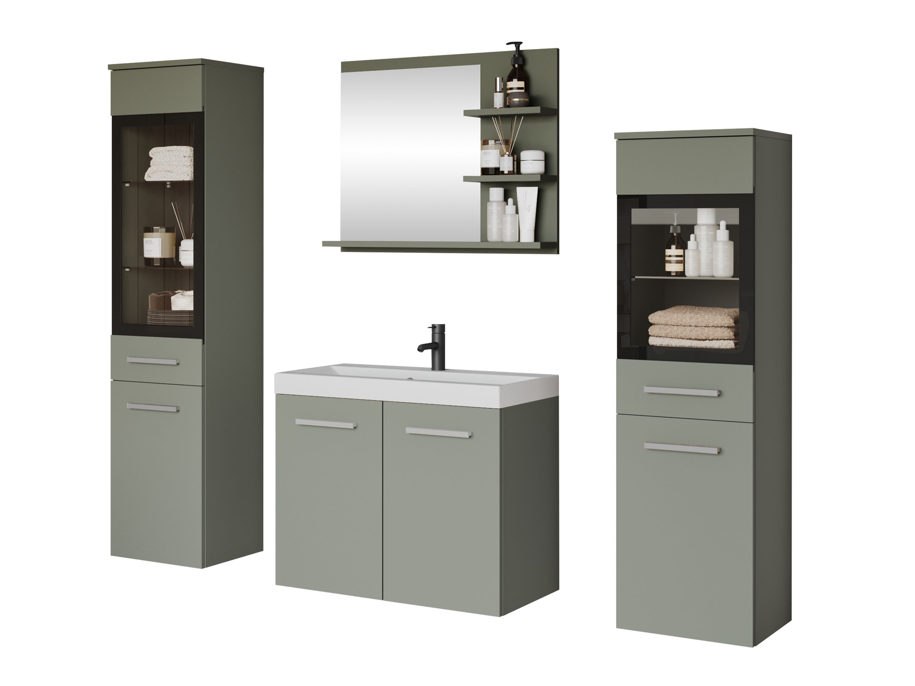 Conjunto de mueble de baño Scientia IV (Verde polvoriento)