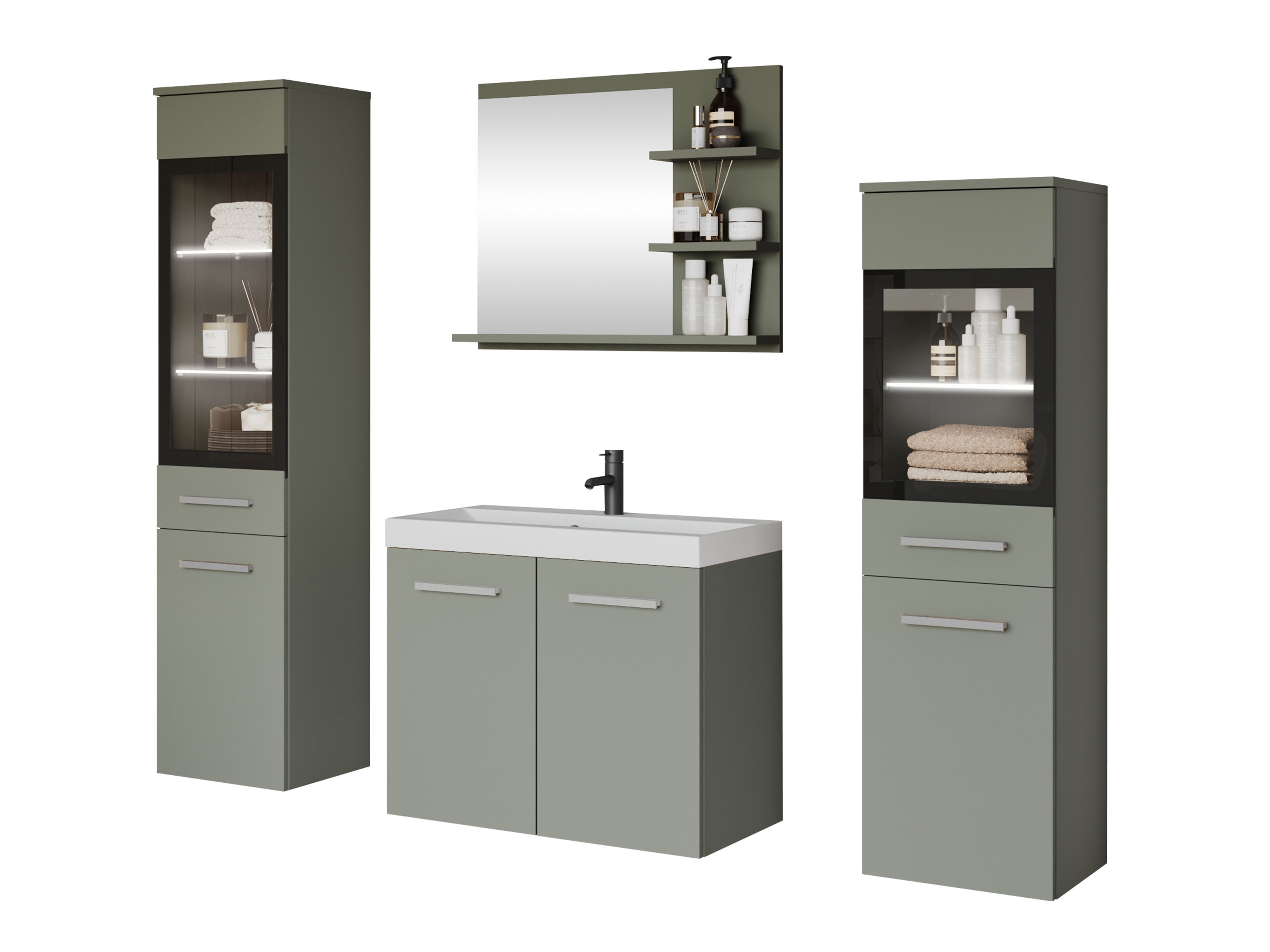 Conjunto de mueble de baño Scientia IV (Verde polvoriento)