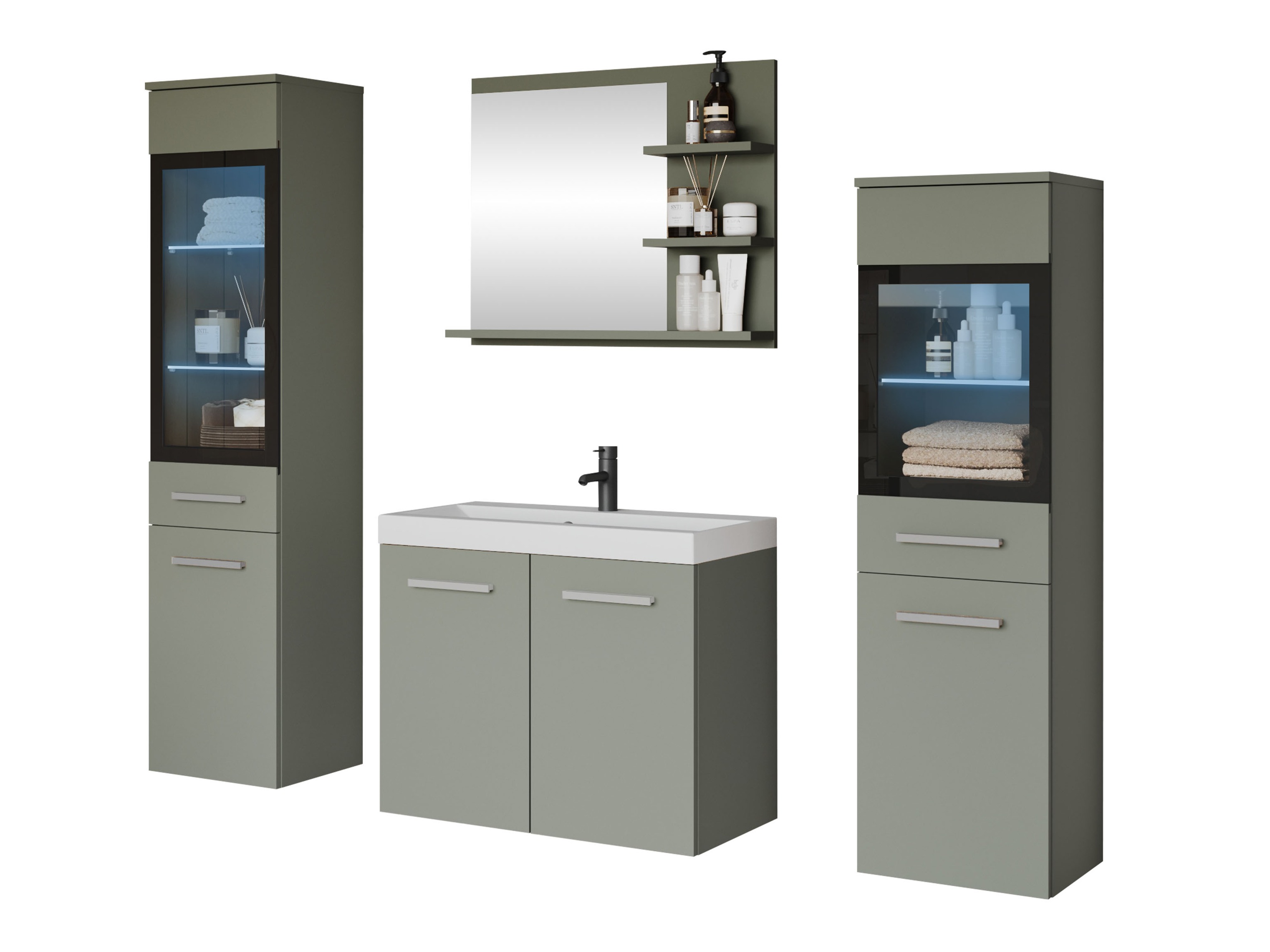 Conjunto de mueble de baño Scientia IV (Verde polvoriento)