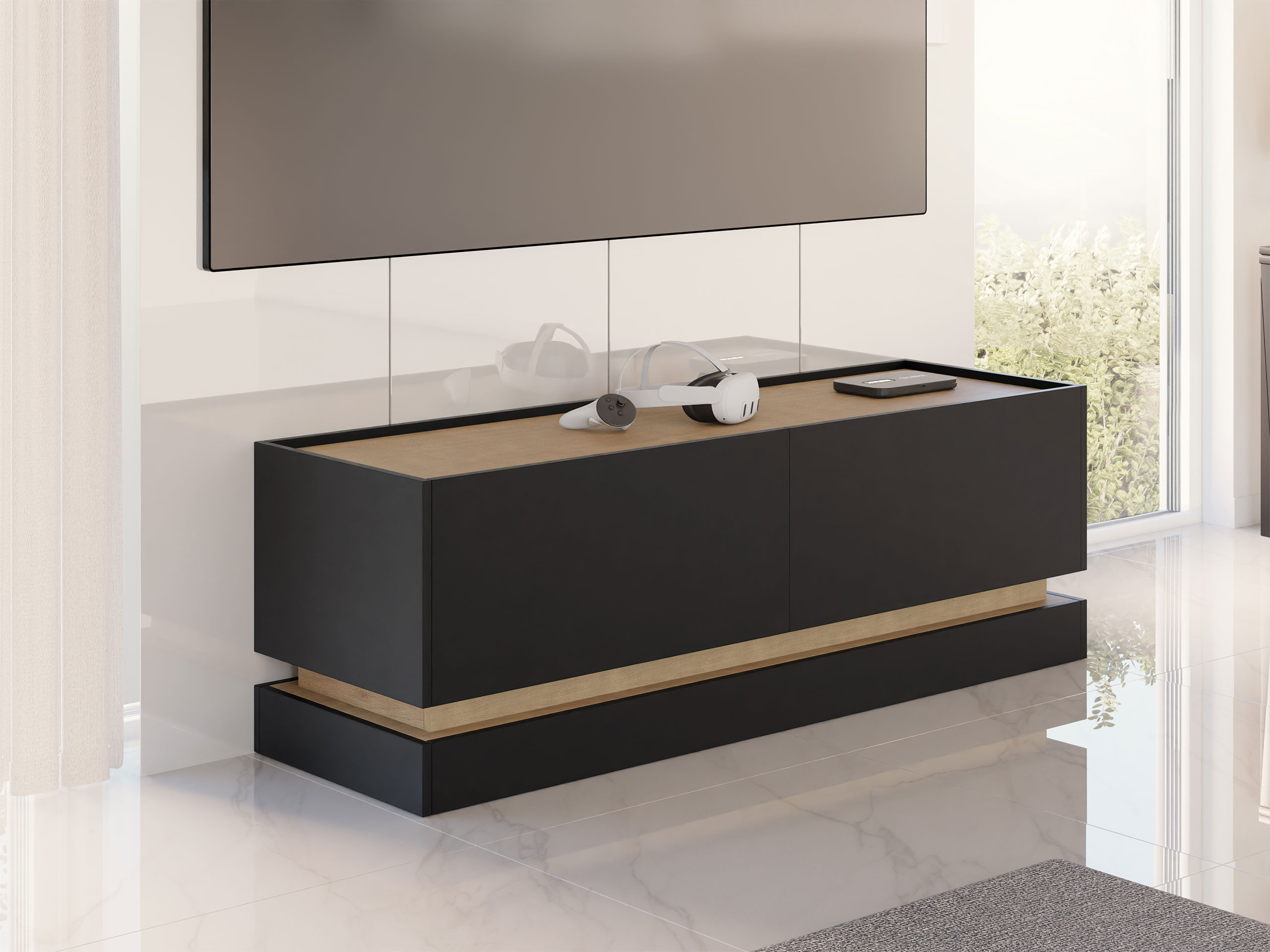 Mueble TV Comfivo Dalvenu 105 (Negro + Roble)
