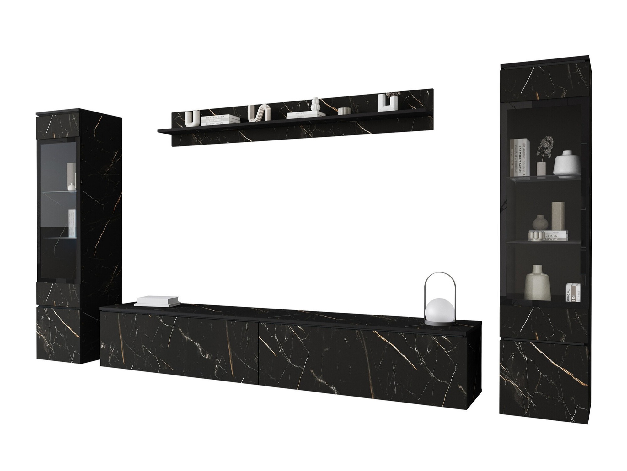 Conjunto de salón Mirfivo 101 (Mármol negro)
