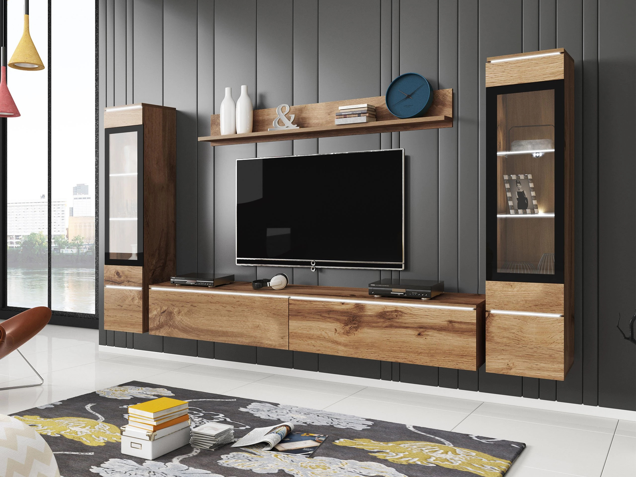 Conjunto de salón Sarasota 126 (Roble wotan)