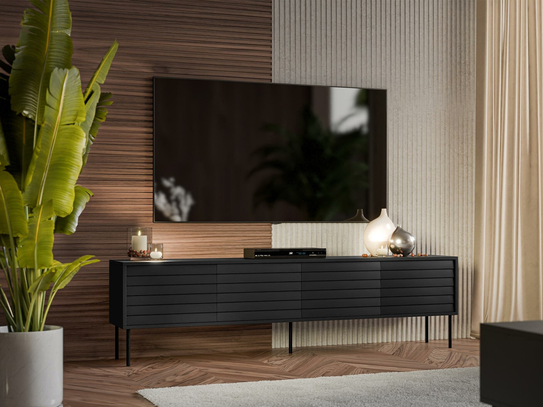 Mueble TV Flosoru 105 (Negro)