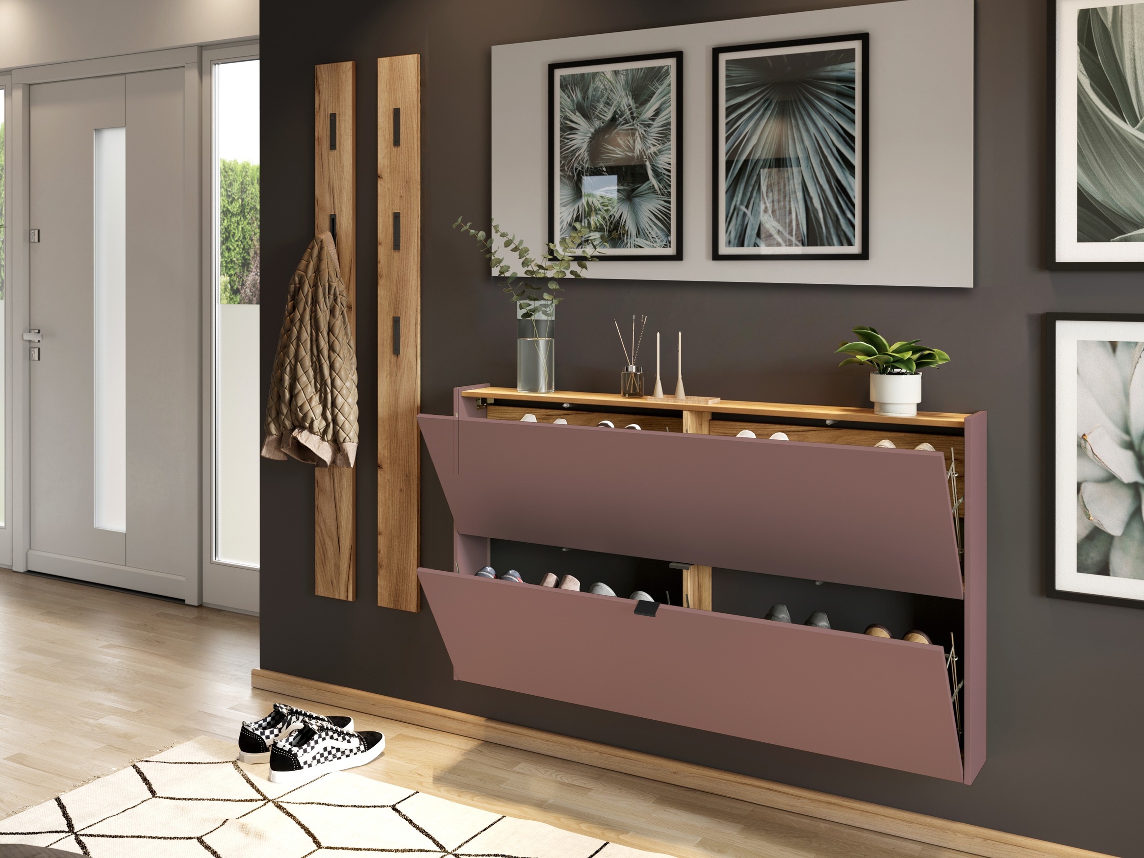 Zapatero Cirsale 108 (Rosa Dusty + Navarra roble)