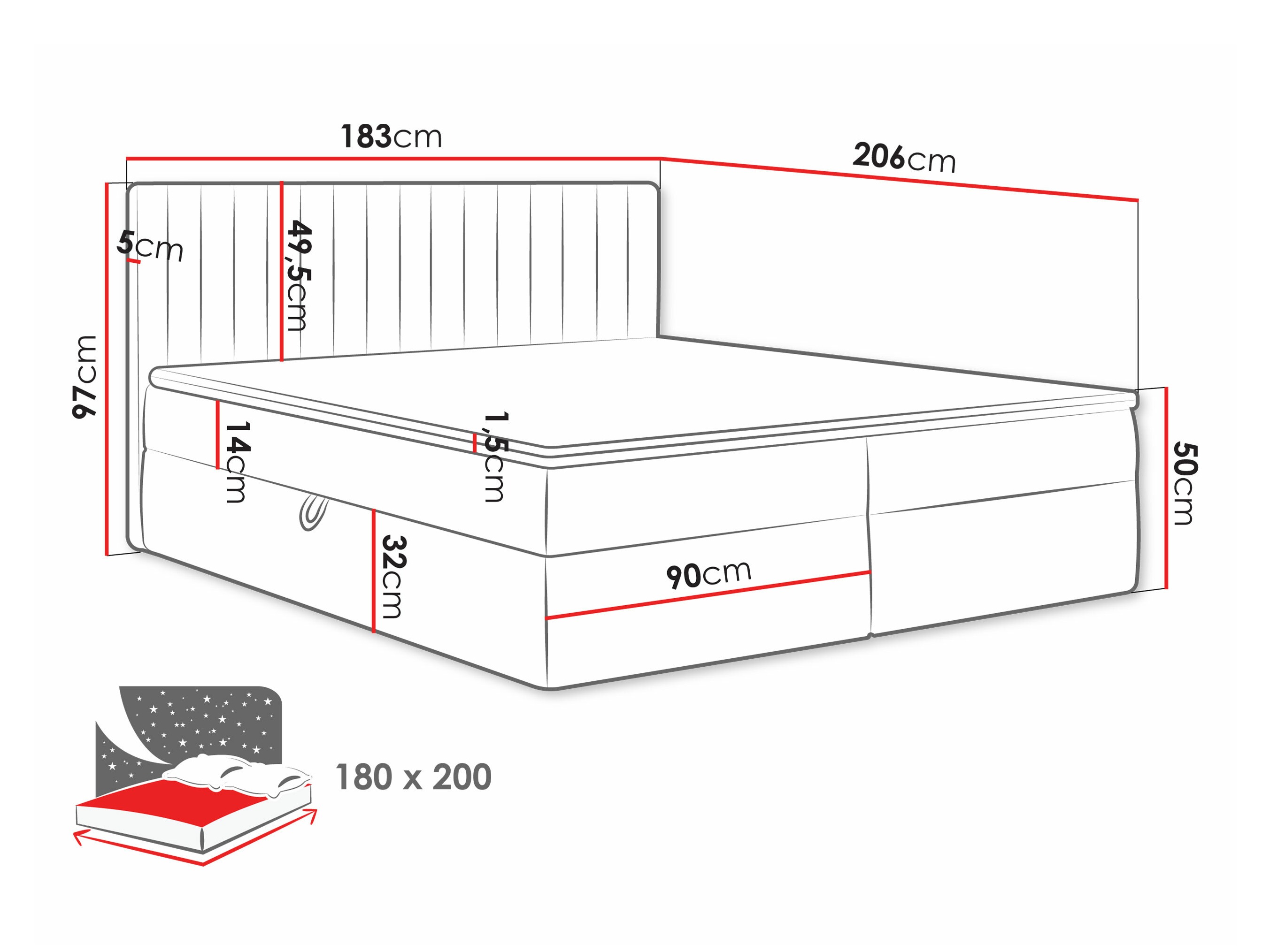 Cama continental Comfivo 481 (Manila 18)