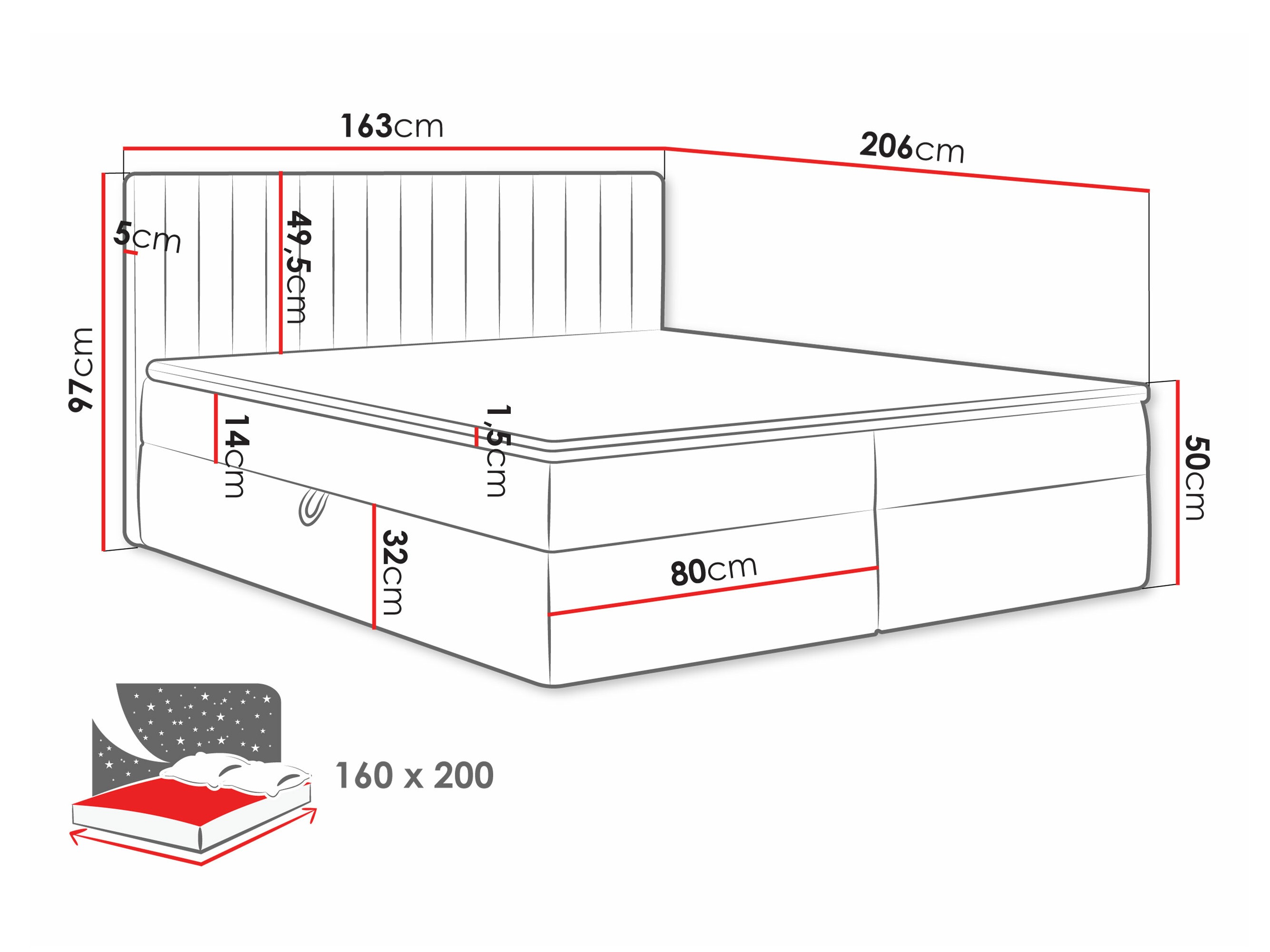Cama continental Comfivo Apis I (Manila 16)