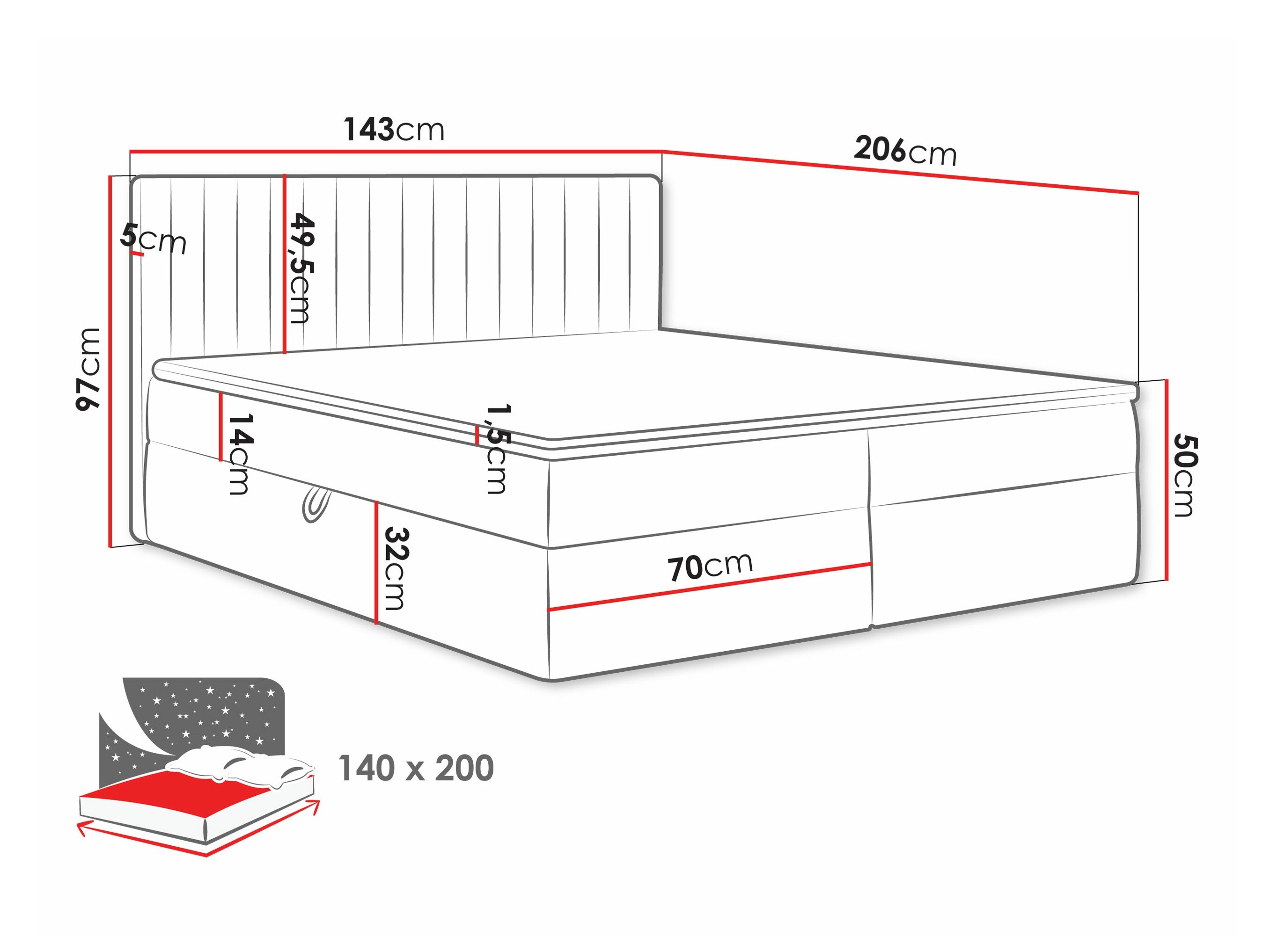 Cama continental Comfivo Apis I (Polo 872)