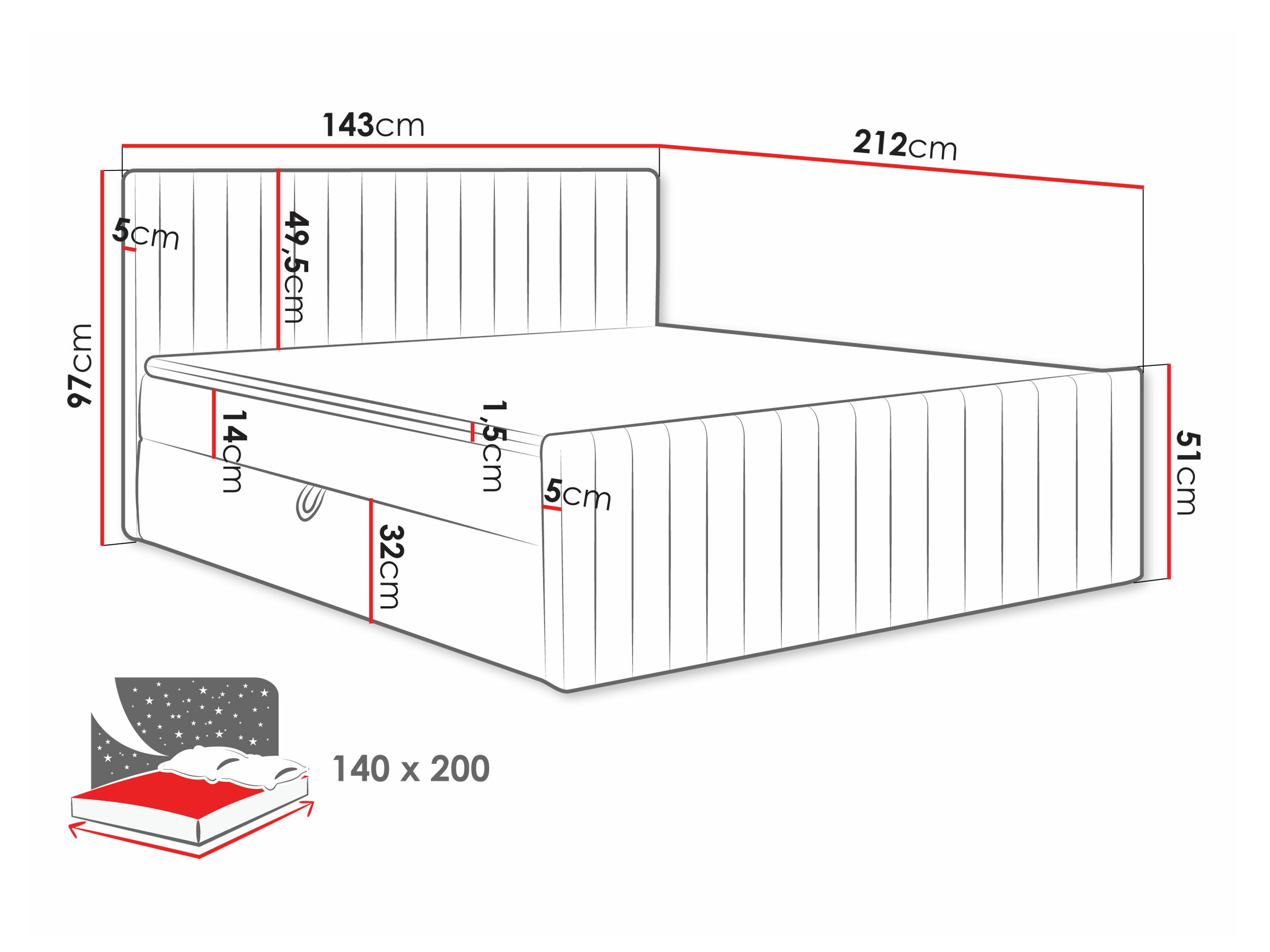Cama continental Comfivo 482 (Manila 18)