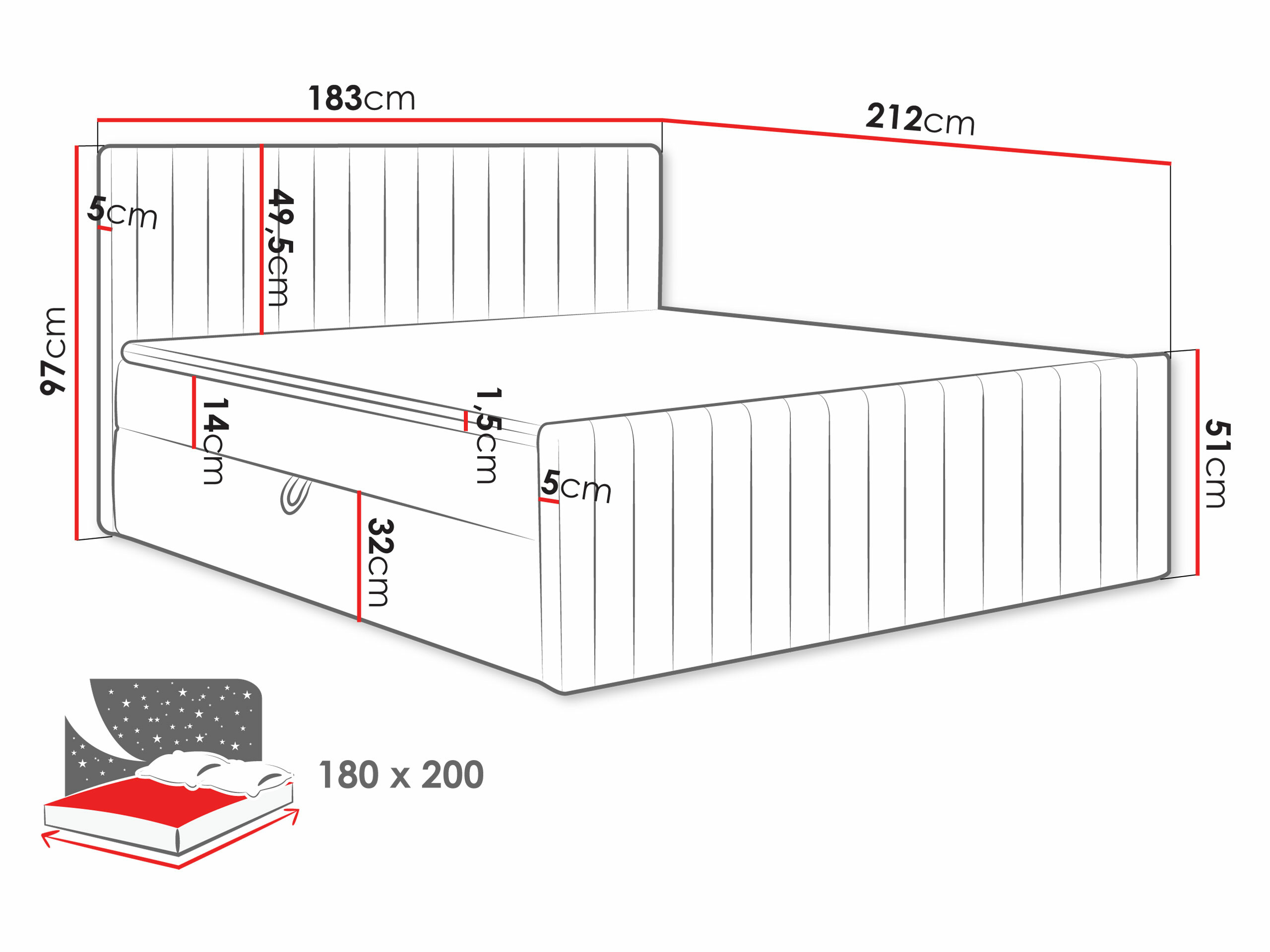 Cama continental Comfivo Apis II (Manila 16)