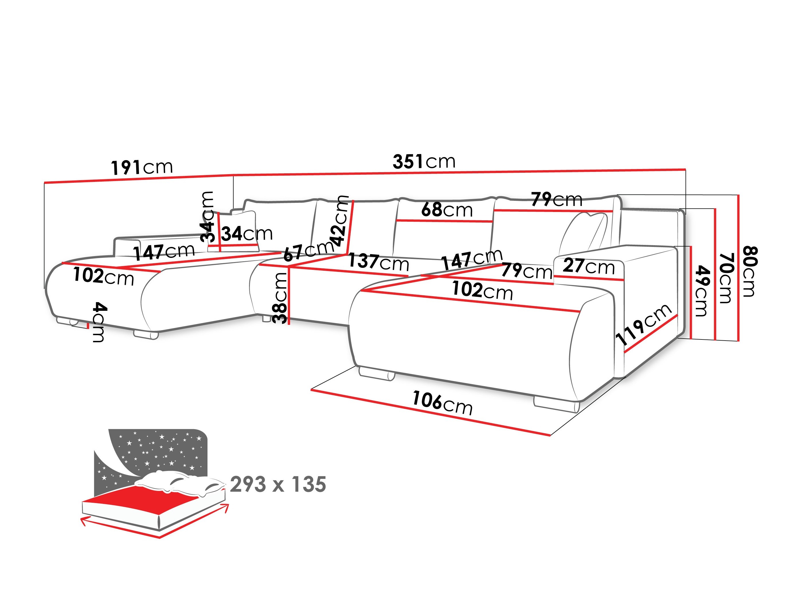 Sofá rinconero Comfivo 483 (Poso 135)