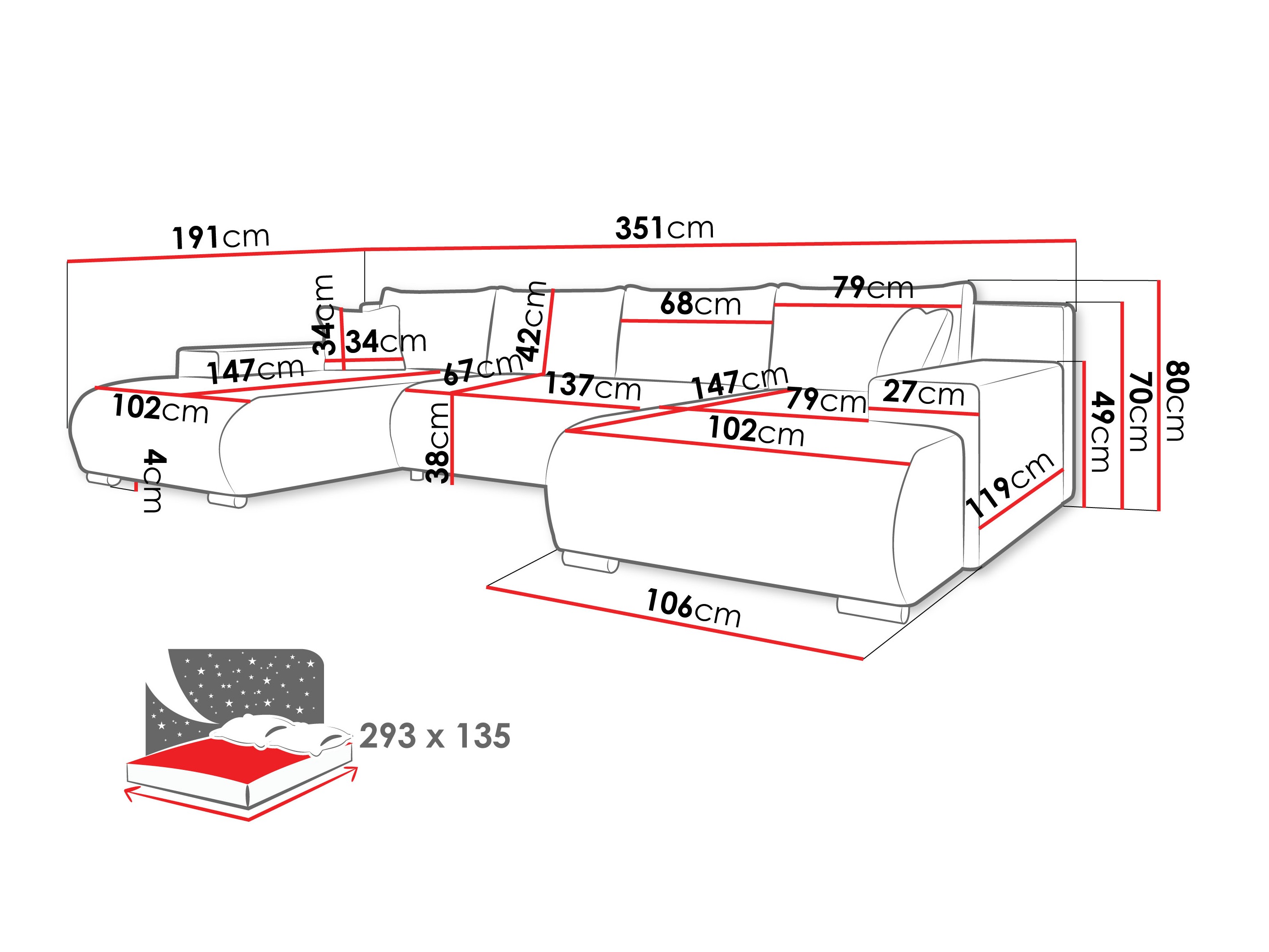 Sofá rinconero Comfivo 483 (Wave 15)