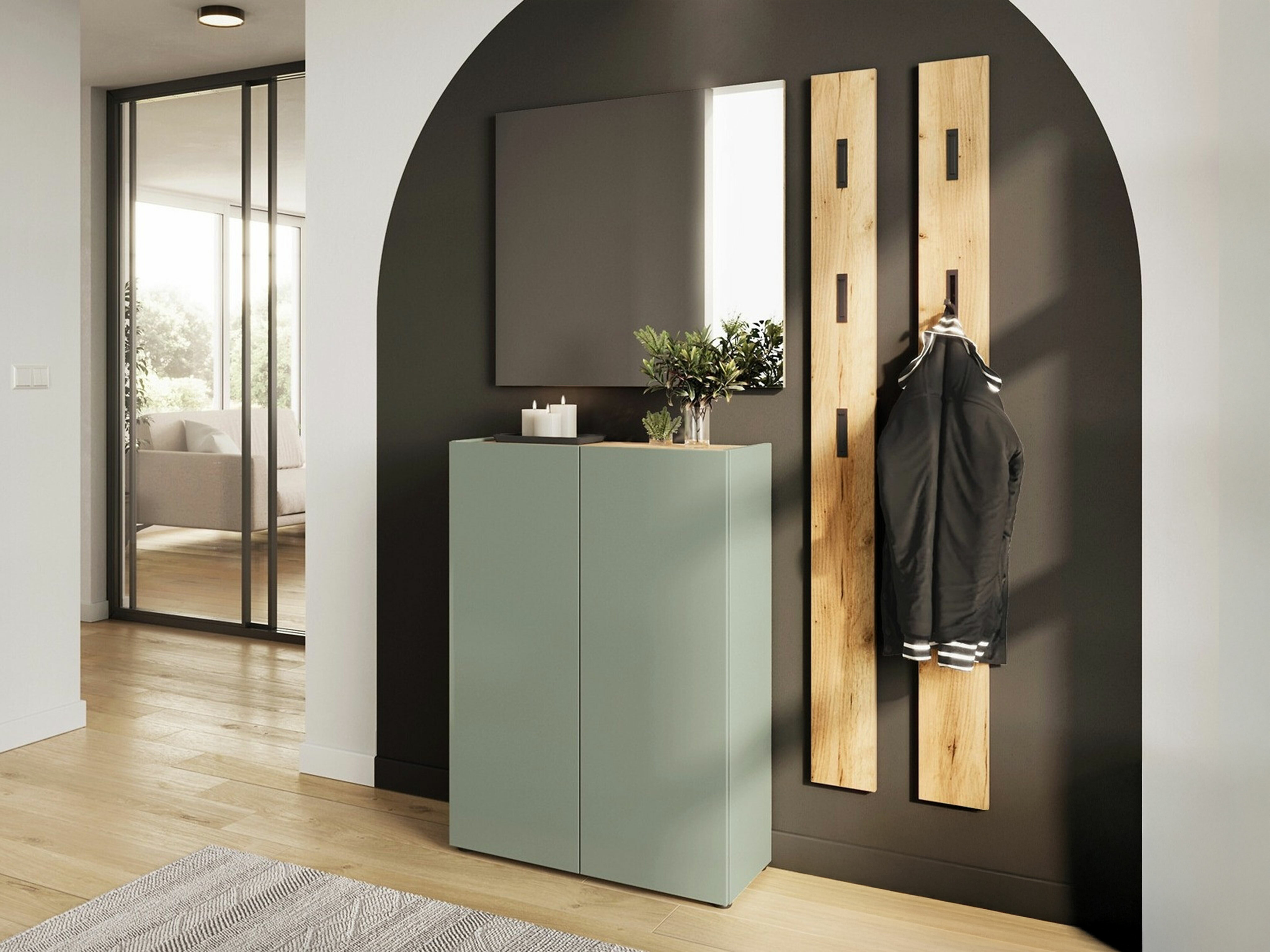 Conjunto para recibidor Lircamu 102 (Verde polvoriento)