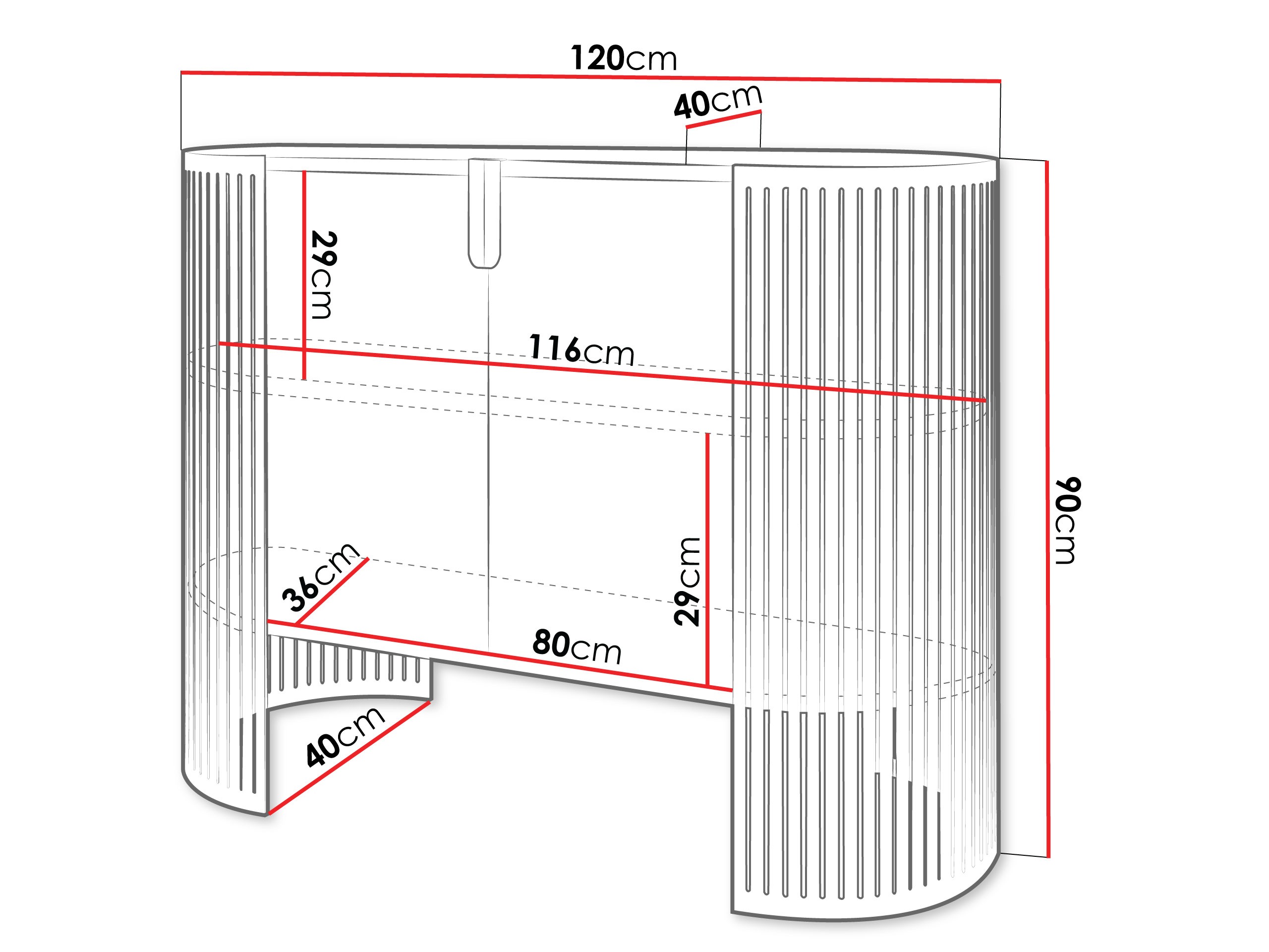 Aparador Evanola 115 (Dorado + Blanco)
