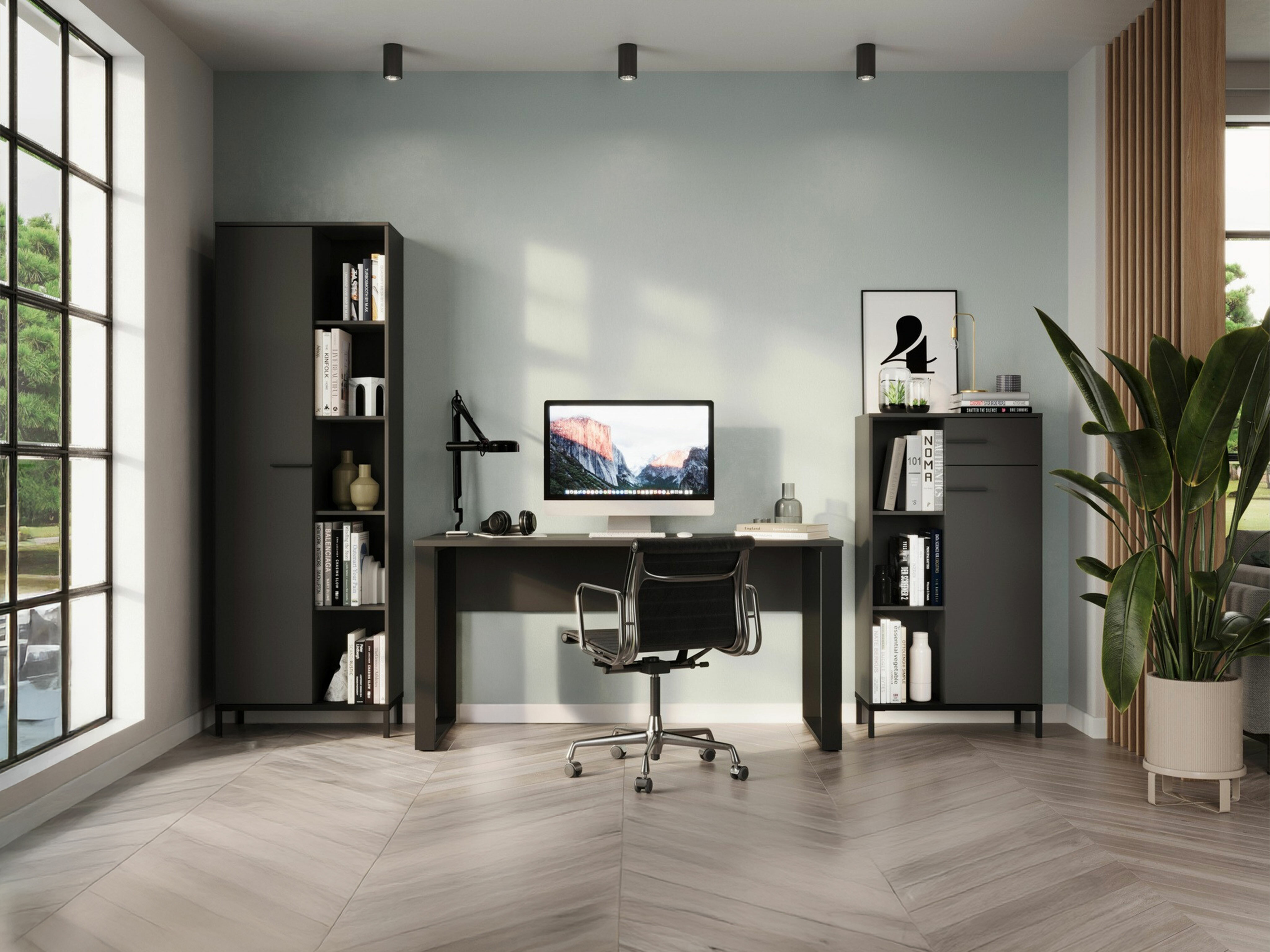 Conjunto para oficina en casa Solaro 102 (Grafito)