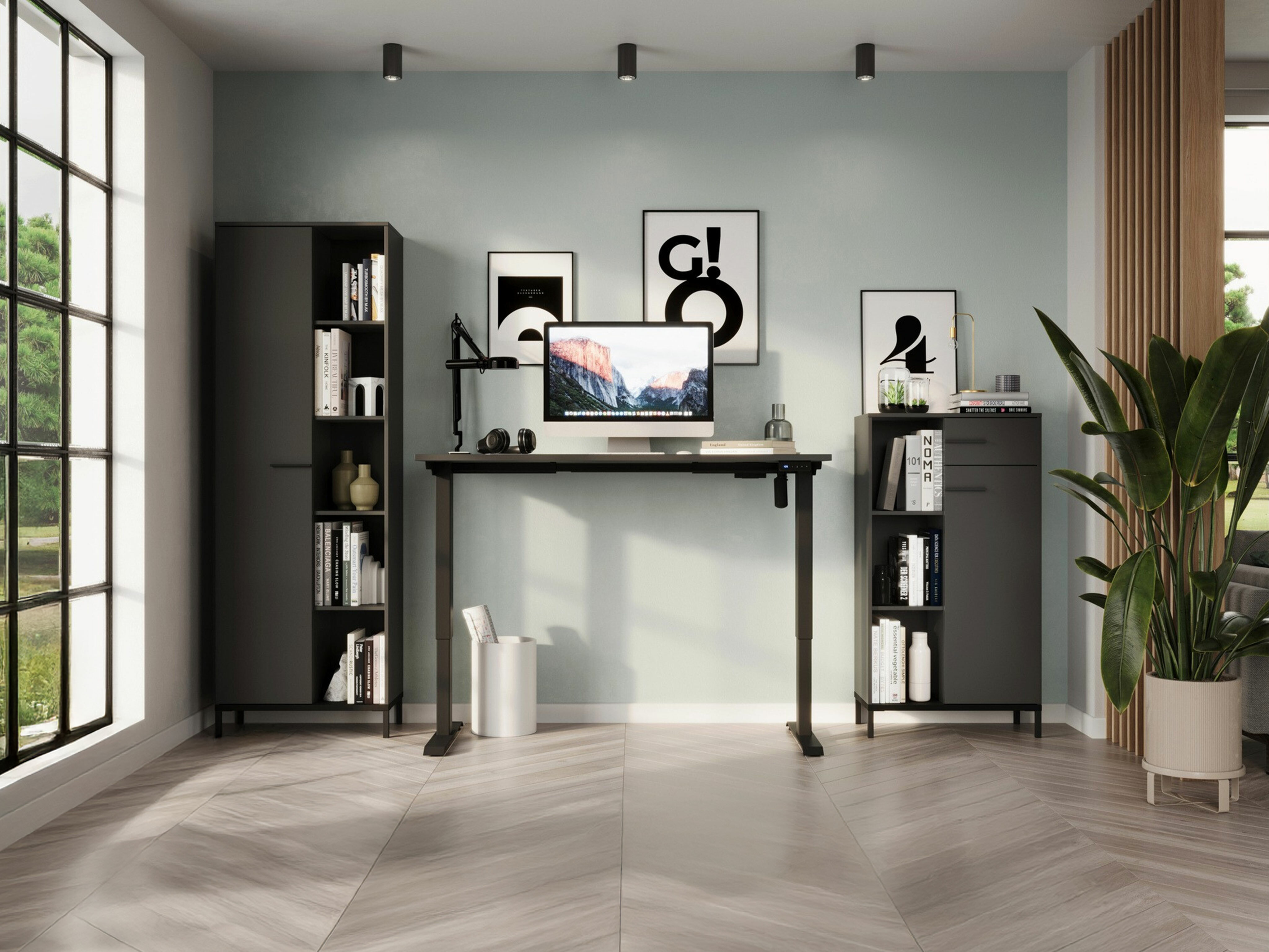 Conjunto para oficina en casa Solaro 105 (Grafito)