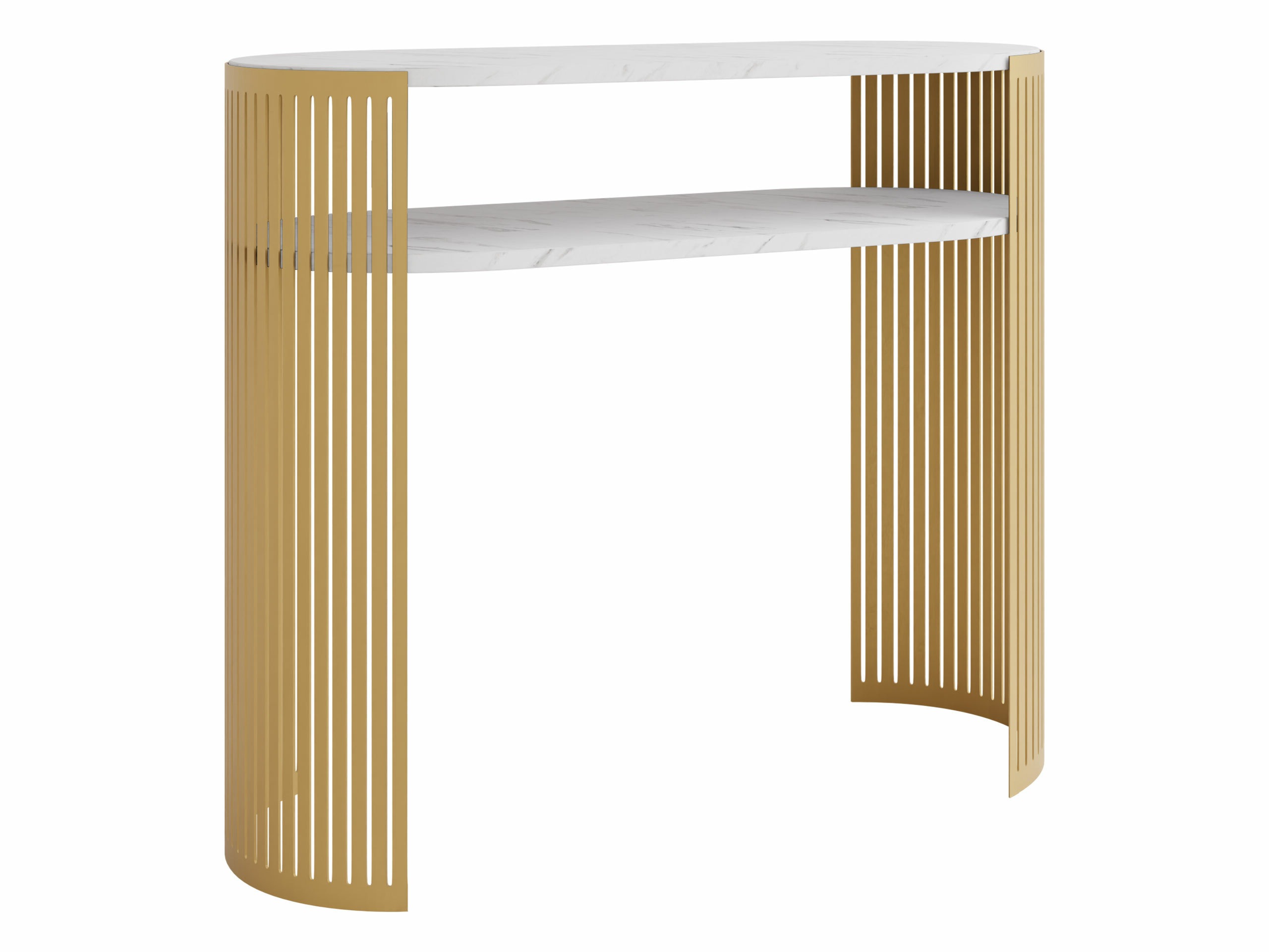 Consola Civer II (Dorado + Mármol blanco)